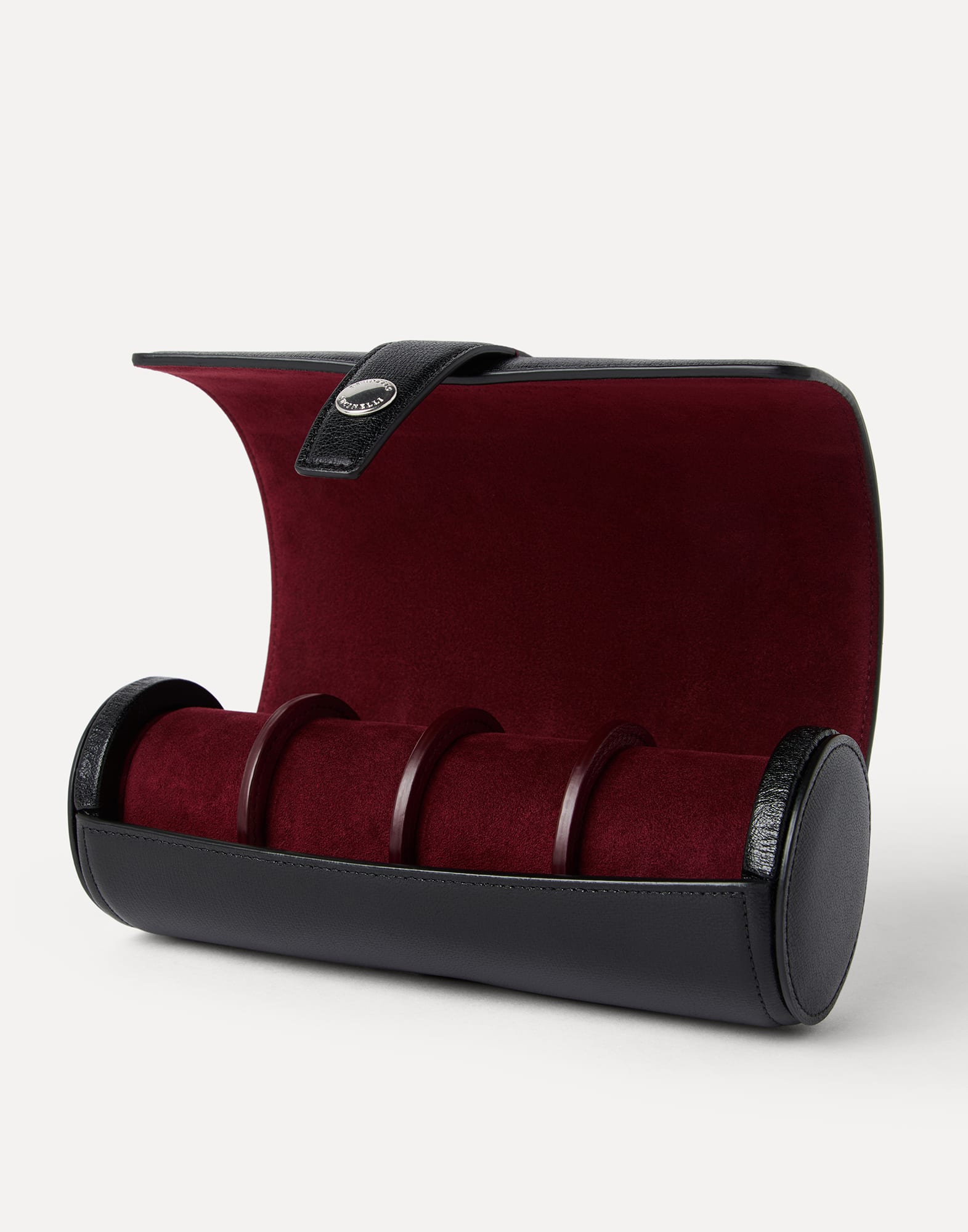 Grained leather watch box for Man in Black | Brunello Cucinelli