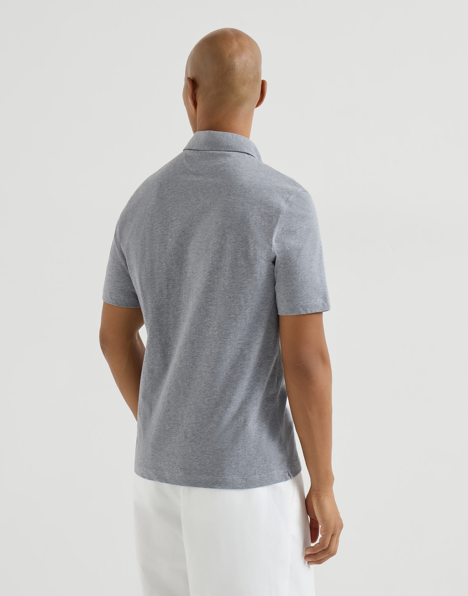 メンズ 向け ホワイト シャツカラー付き ポロシャツ | Brunello Cucinelli