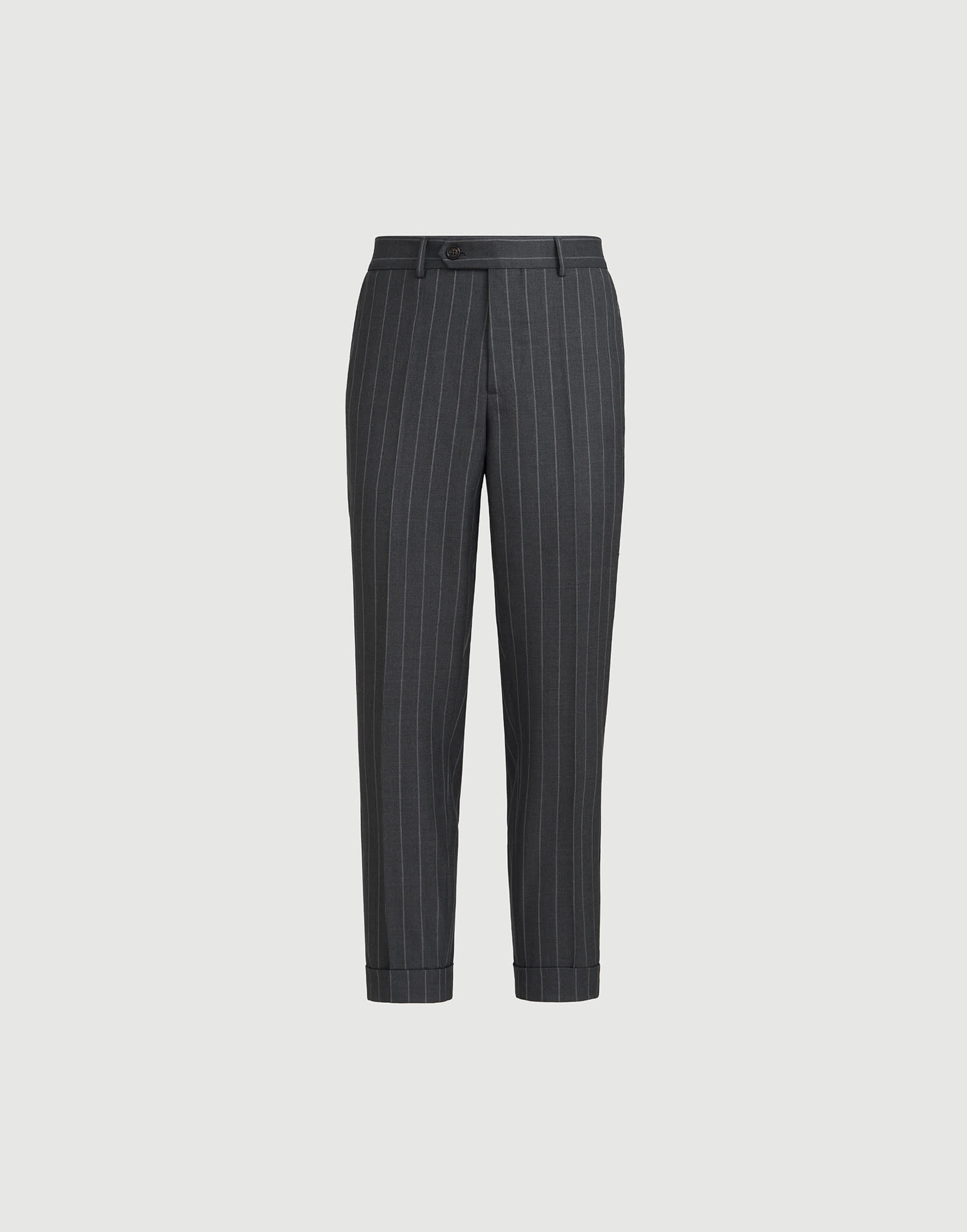 Wide chalk stripe trousers for Man in Grey | Brunello Cucinelli
