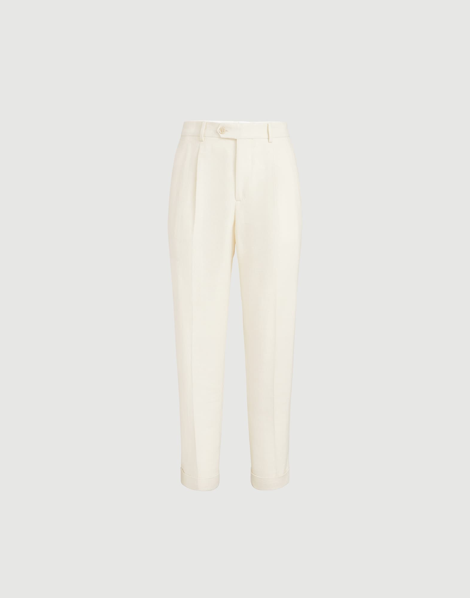 Trousers with pleats for Man in Off-White | Brunello Cucinelli
