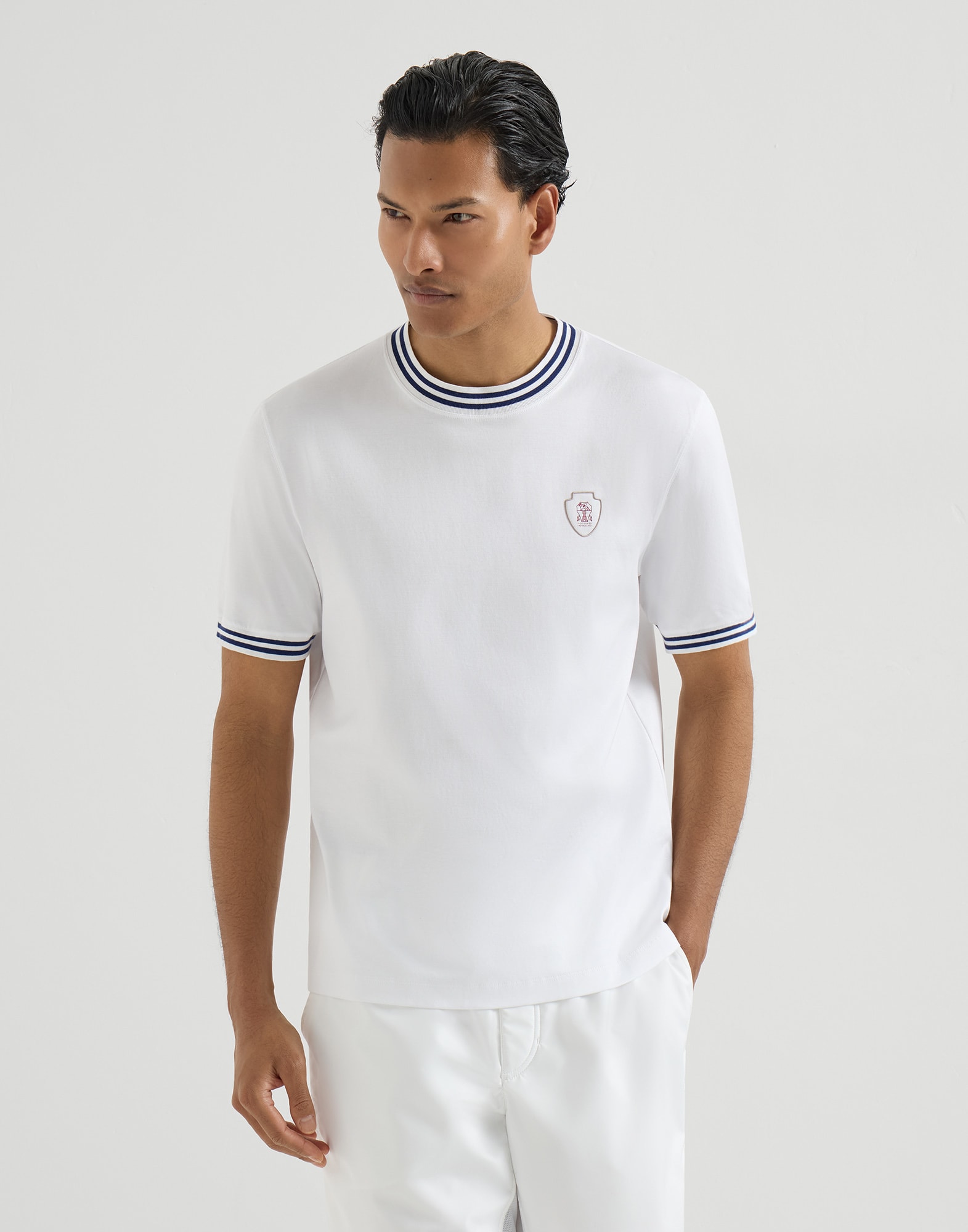 Tee-shirt en jersey Blanc Homme - Brunello Cucinelli