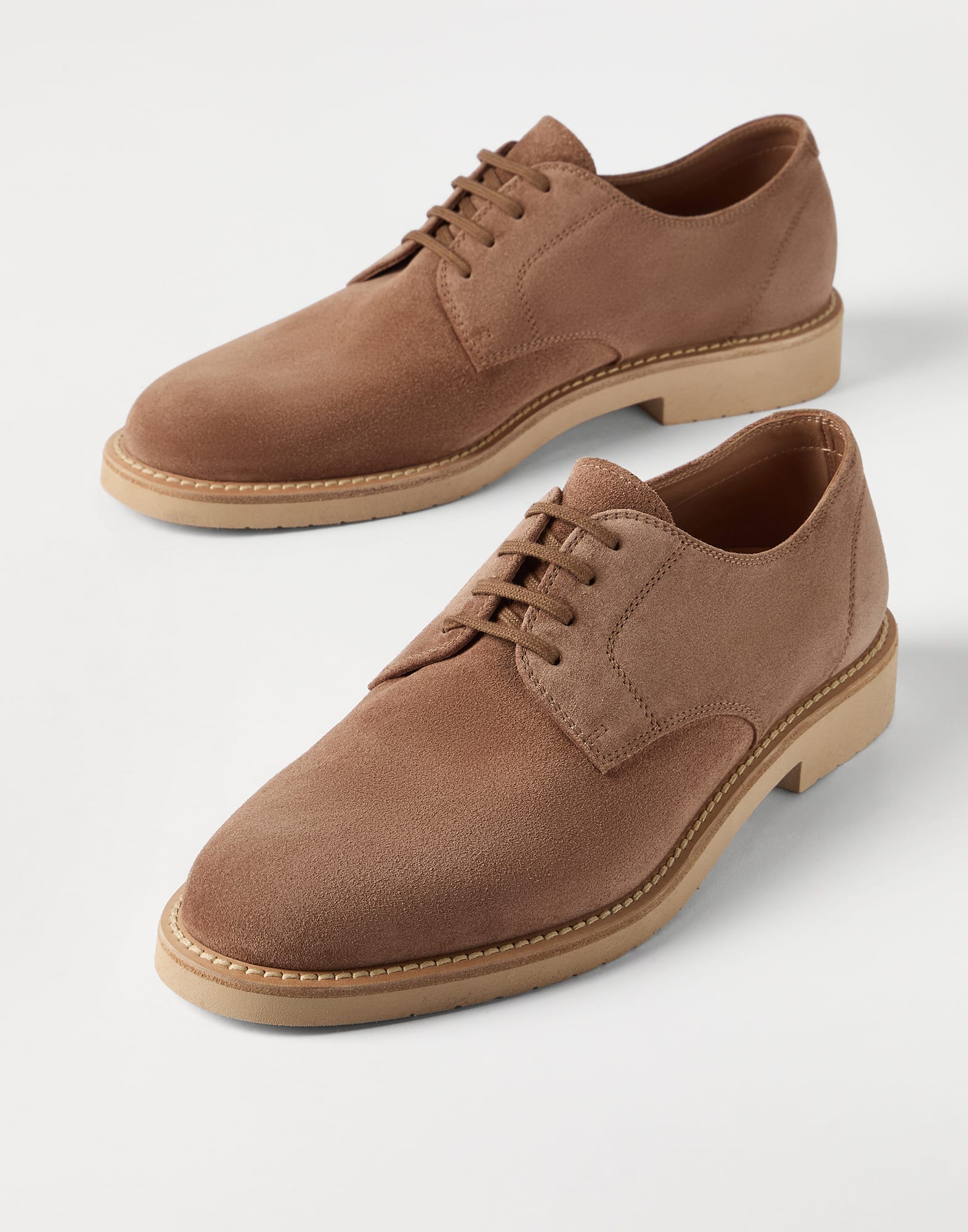 Calfskin derby for Man in Fog | Brunello Cucinelli