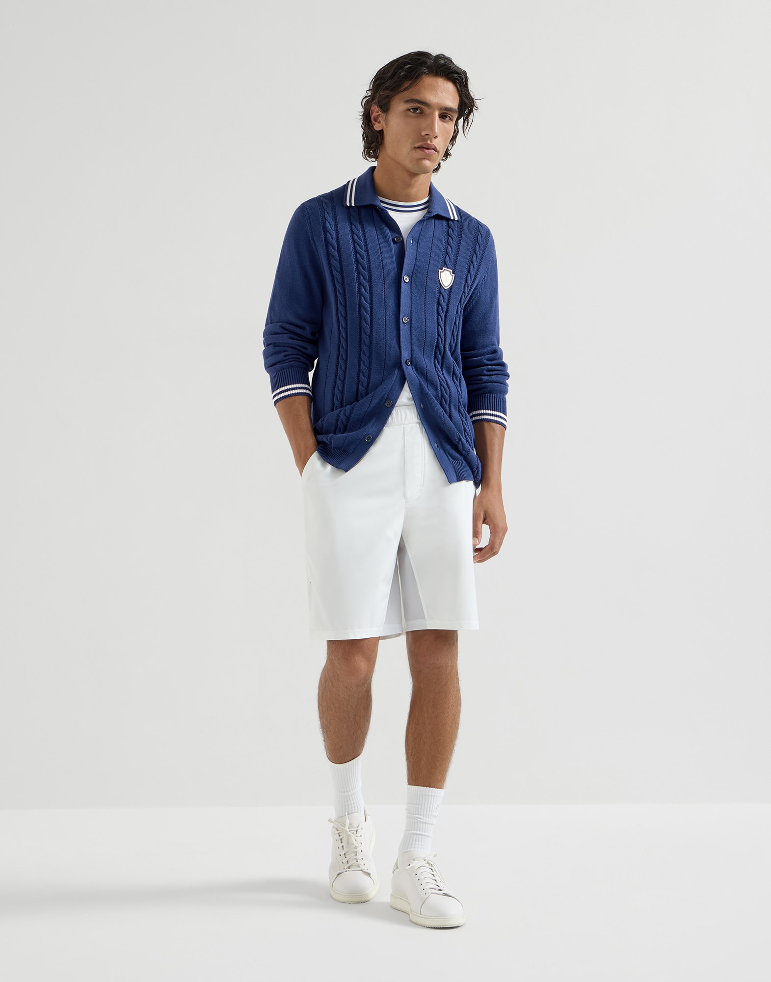 メンズ 向け ホワイト ナイロン バミューダパンツ | Brunello Cucinelli