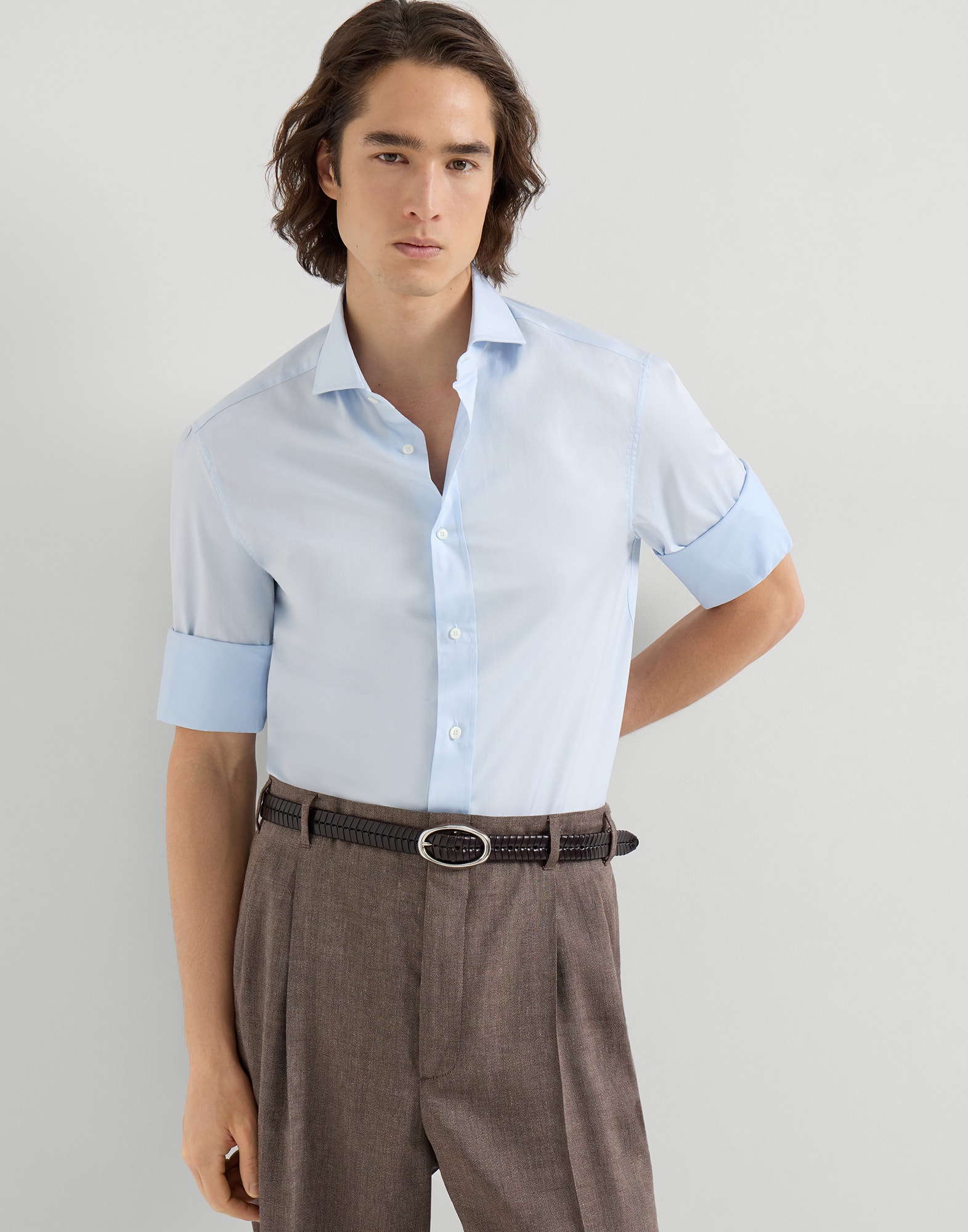 Twill shirt Azure Man - Brunello Cucinelli