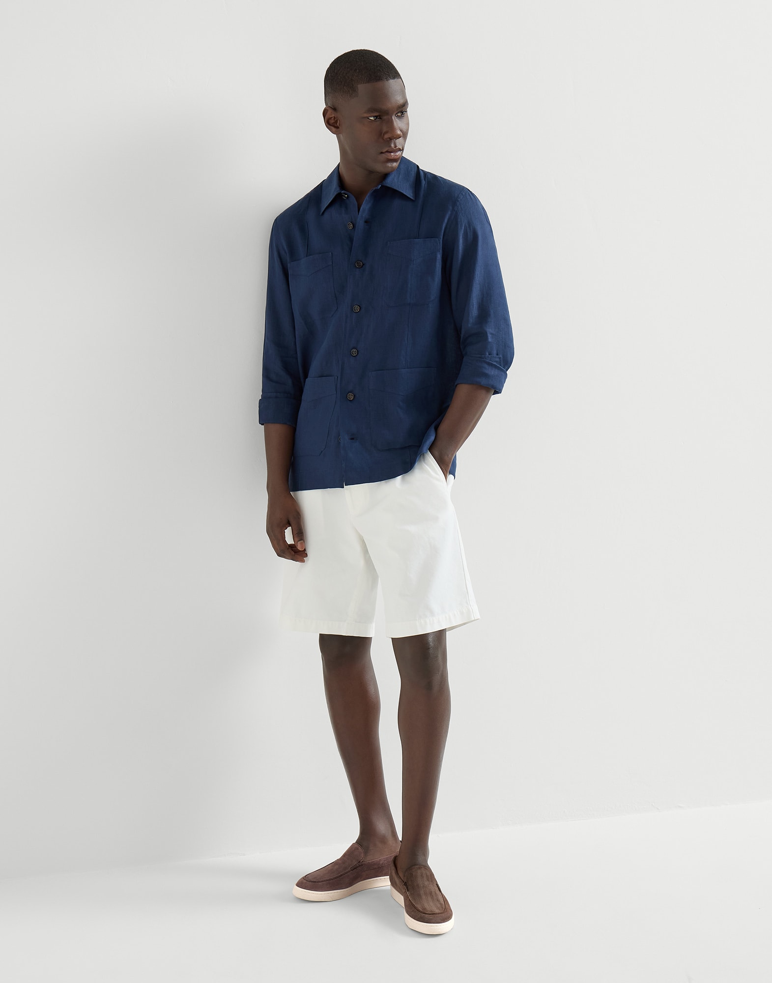 メンズ 向け ブラウン スエードローファー | Brunello Cucinelli
