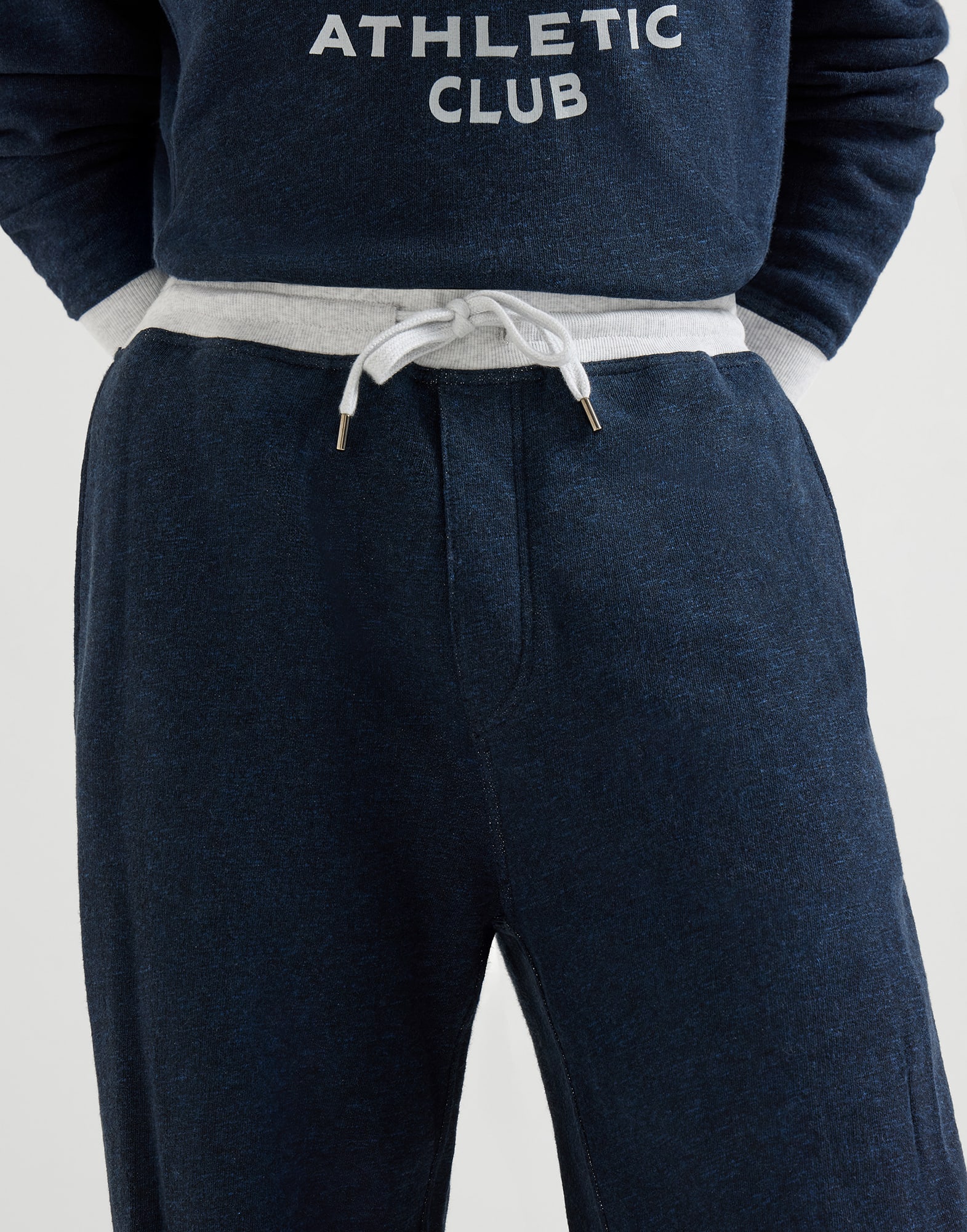 French terry trousers for Man in Navy Blue | Brunello Cucinelli