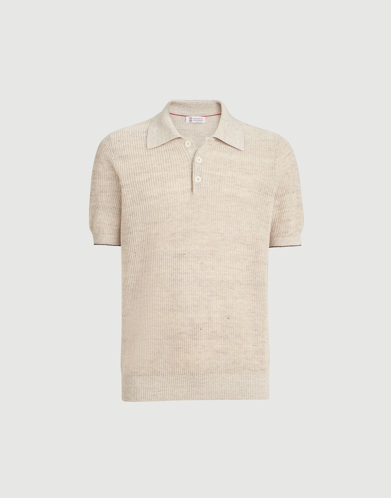 Half English rib knit polo for Man in Yuta | Brunello Cucinelli