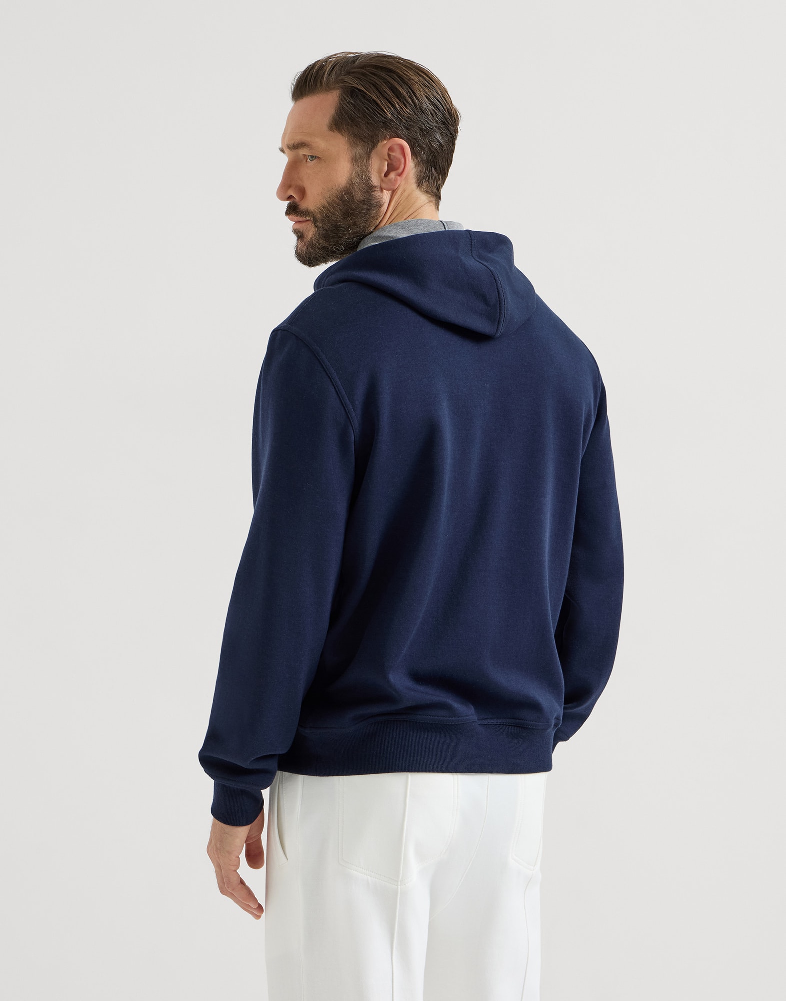 BRUNELLO CUCINELLI シルク グレー パーカー | ヤマダウェブコム