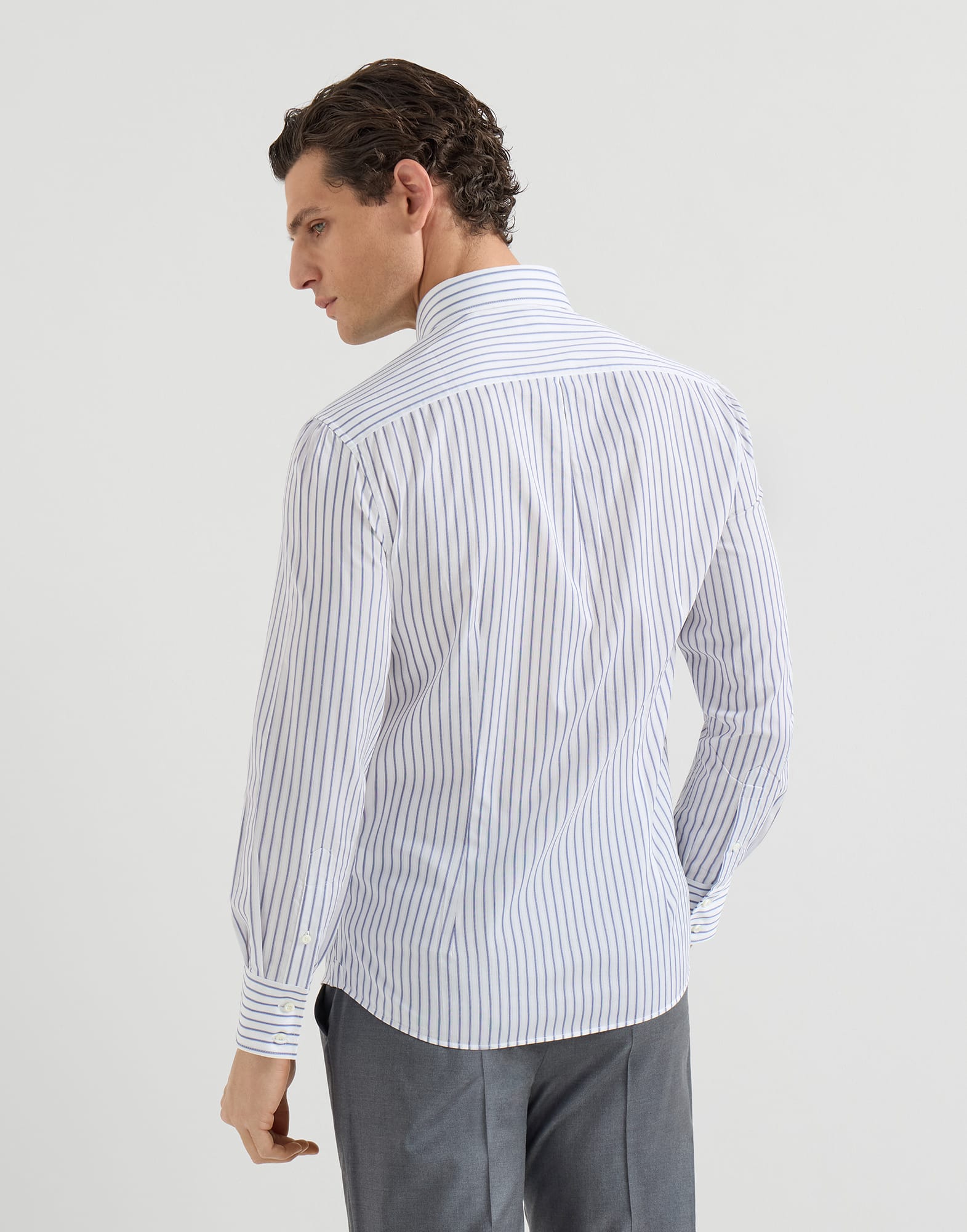 メンズ 向け ホワイト ボタンダウンカラー シャツ | Brunello Cucinelli