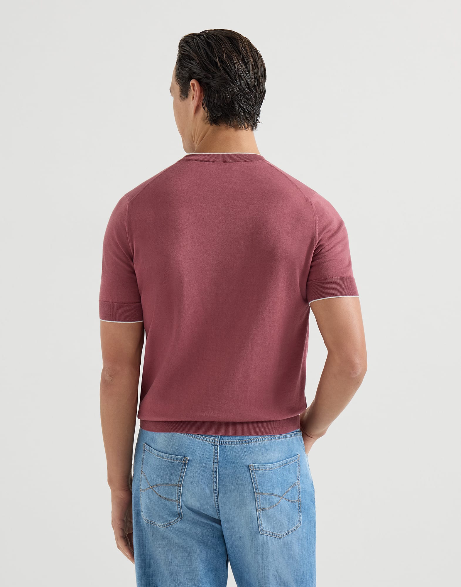 Cotton T-shirt for Man in Slate | Brunello Cucinelli