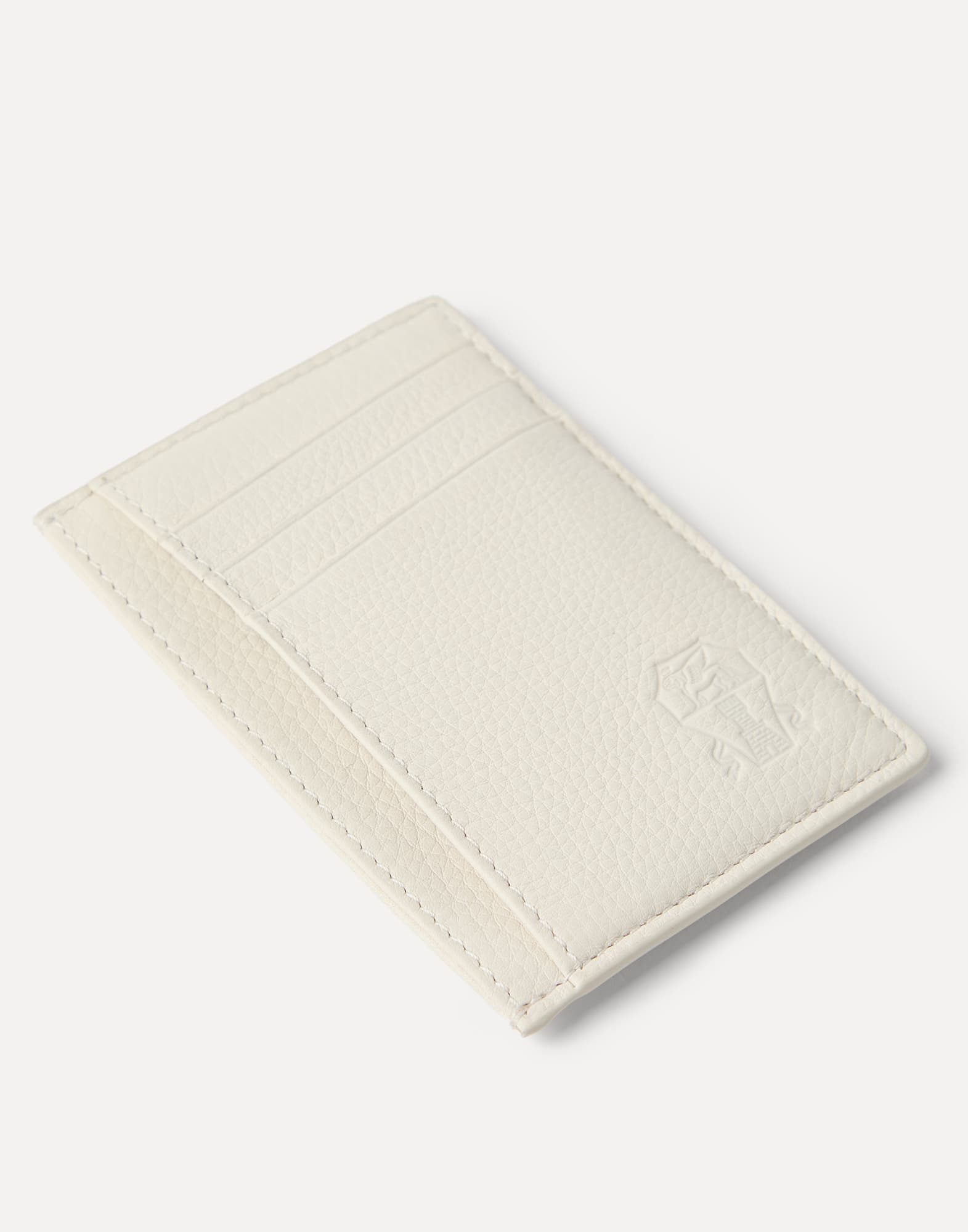 Calfskin card case for Man in Chalk | Brunello Cucinelli
