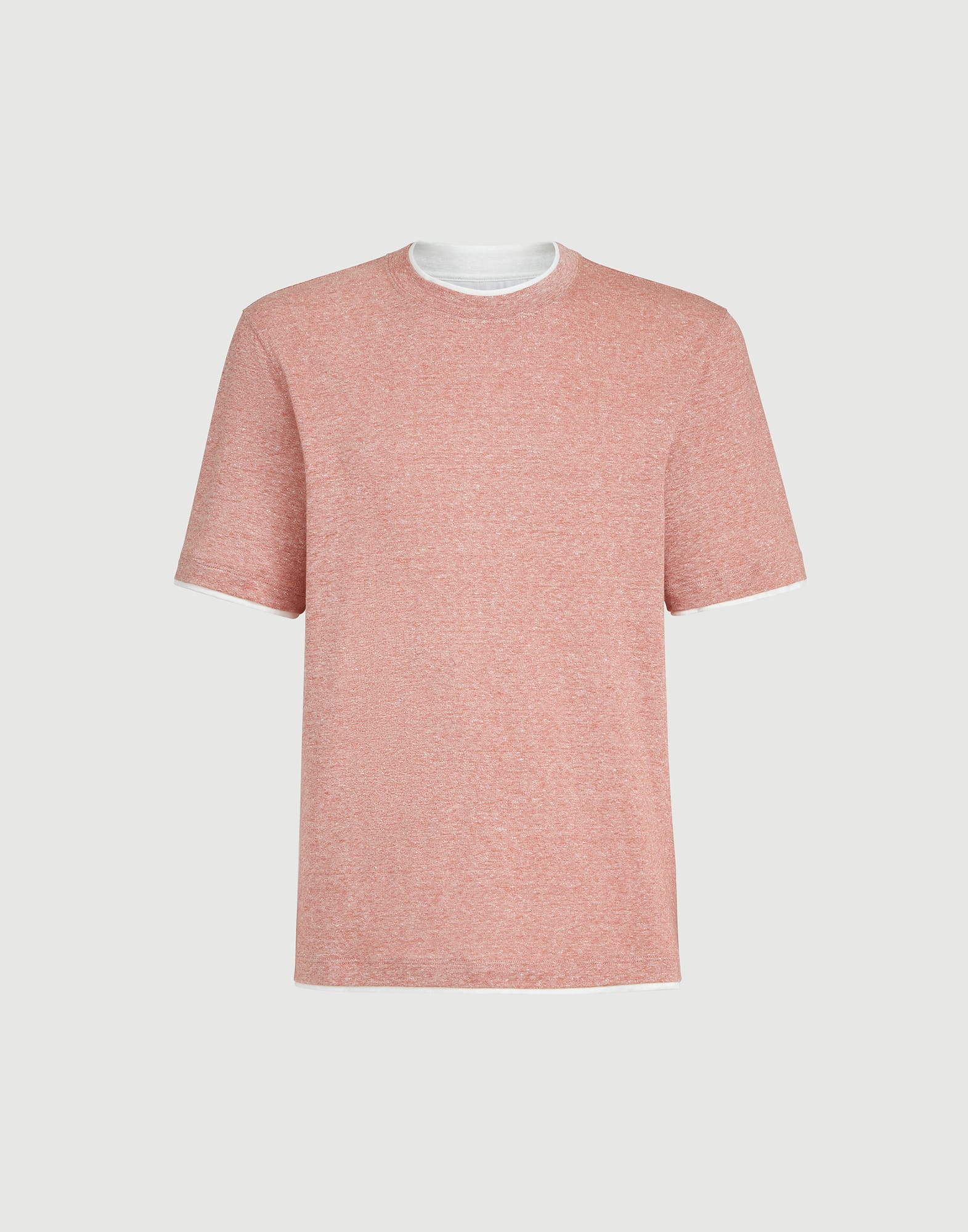 メンズ 向け ヘーゼルナッツ フェイクレイヤリング Tシャツ | Brunello 
