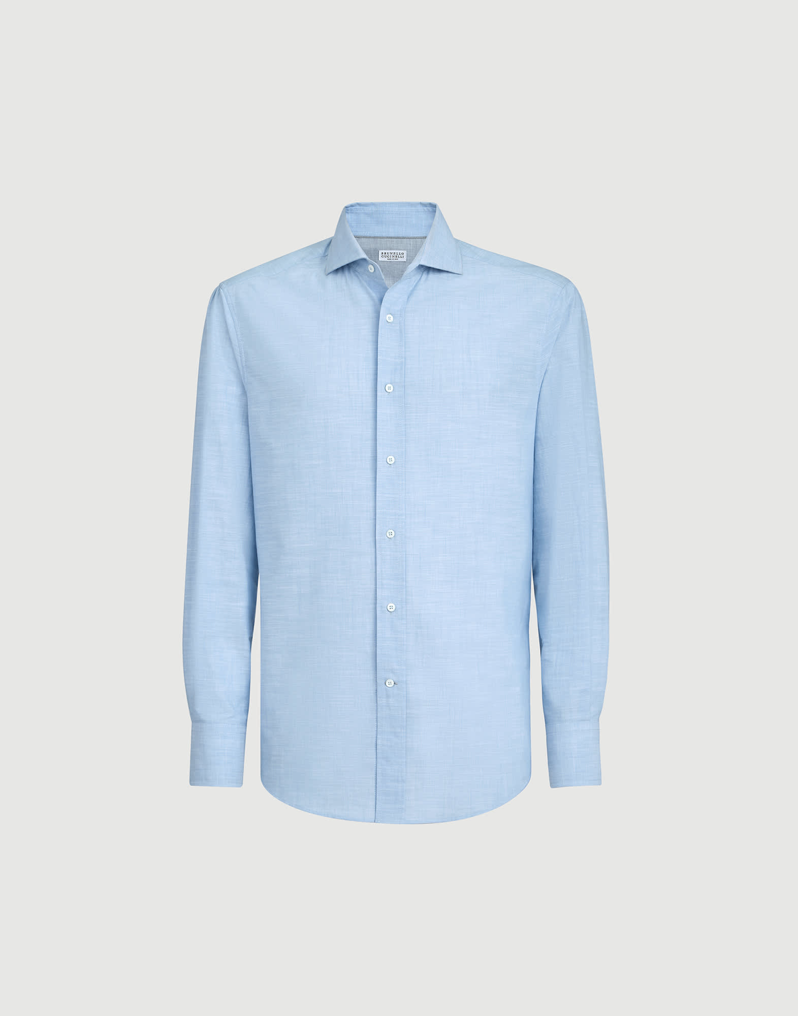 Oxford shirt for Man in Azure | Brunello Cucinelli
