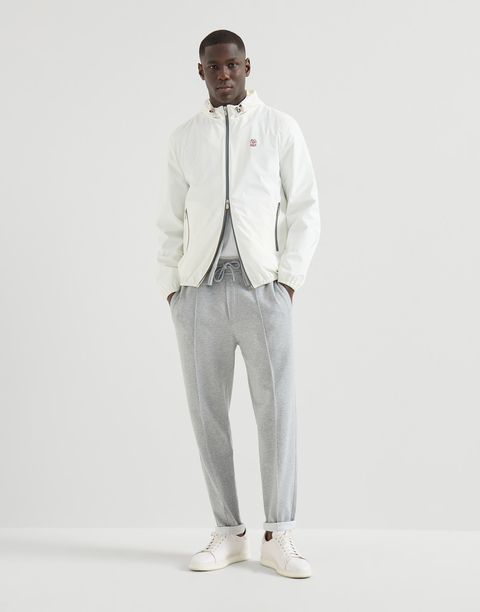 Nylon jacket for Man in Off-White | Brunello Cucinelli