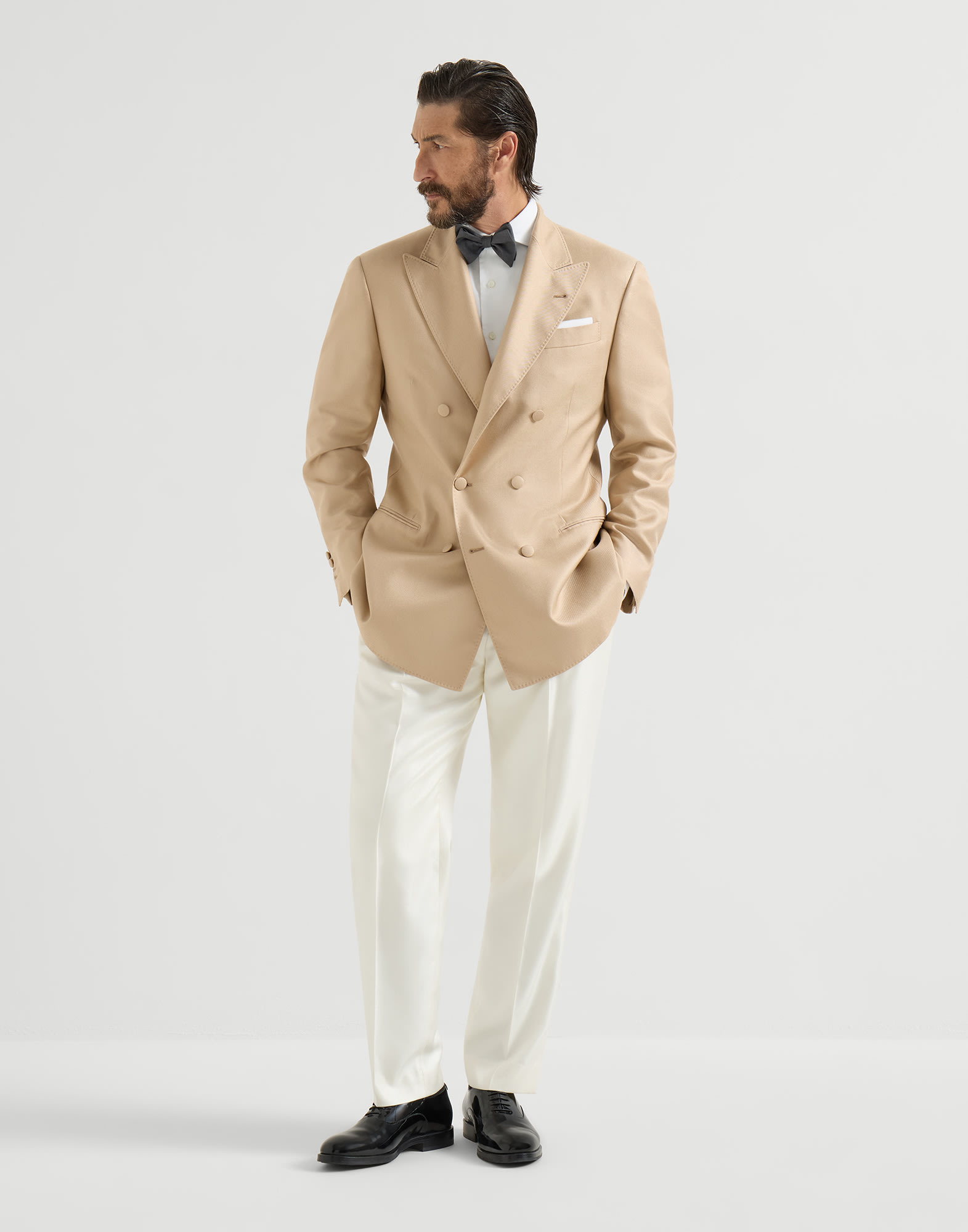 メンズ 向け ホワイト スリムフィットシャツ | Brunello Cucinelli