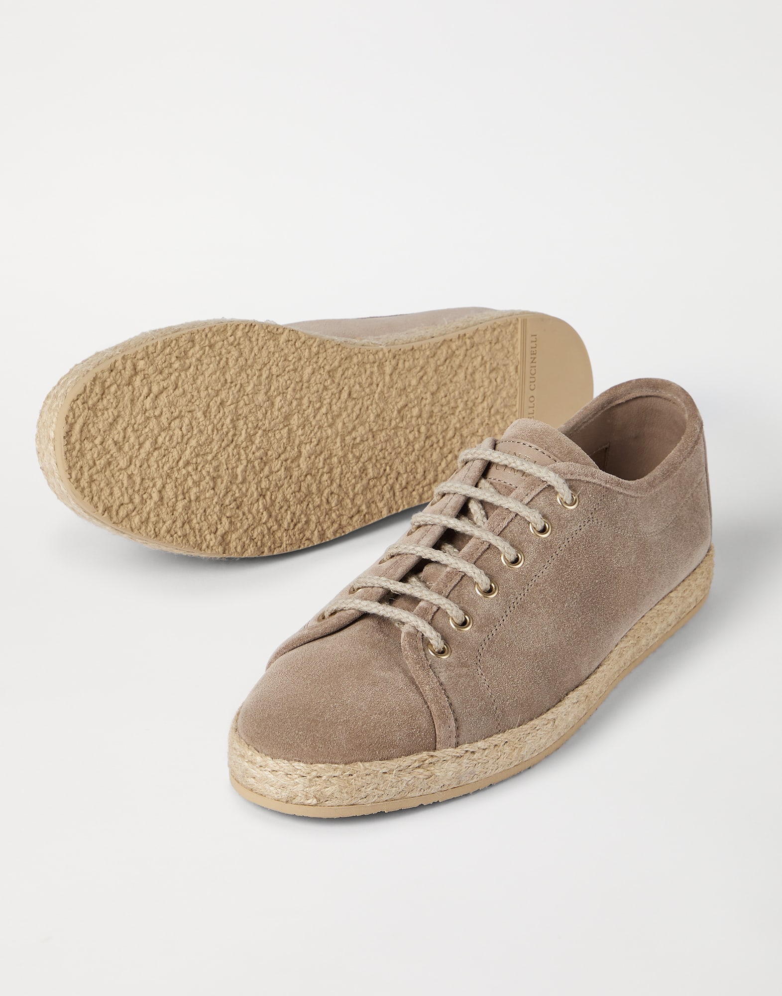 Reversed calfskin Derbies for Man in Panama | Brunello Cucinelli