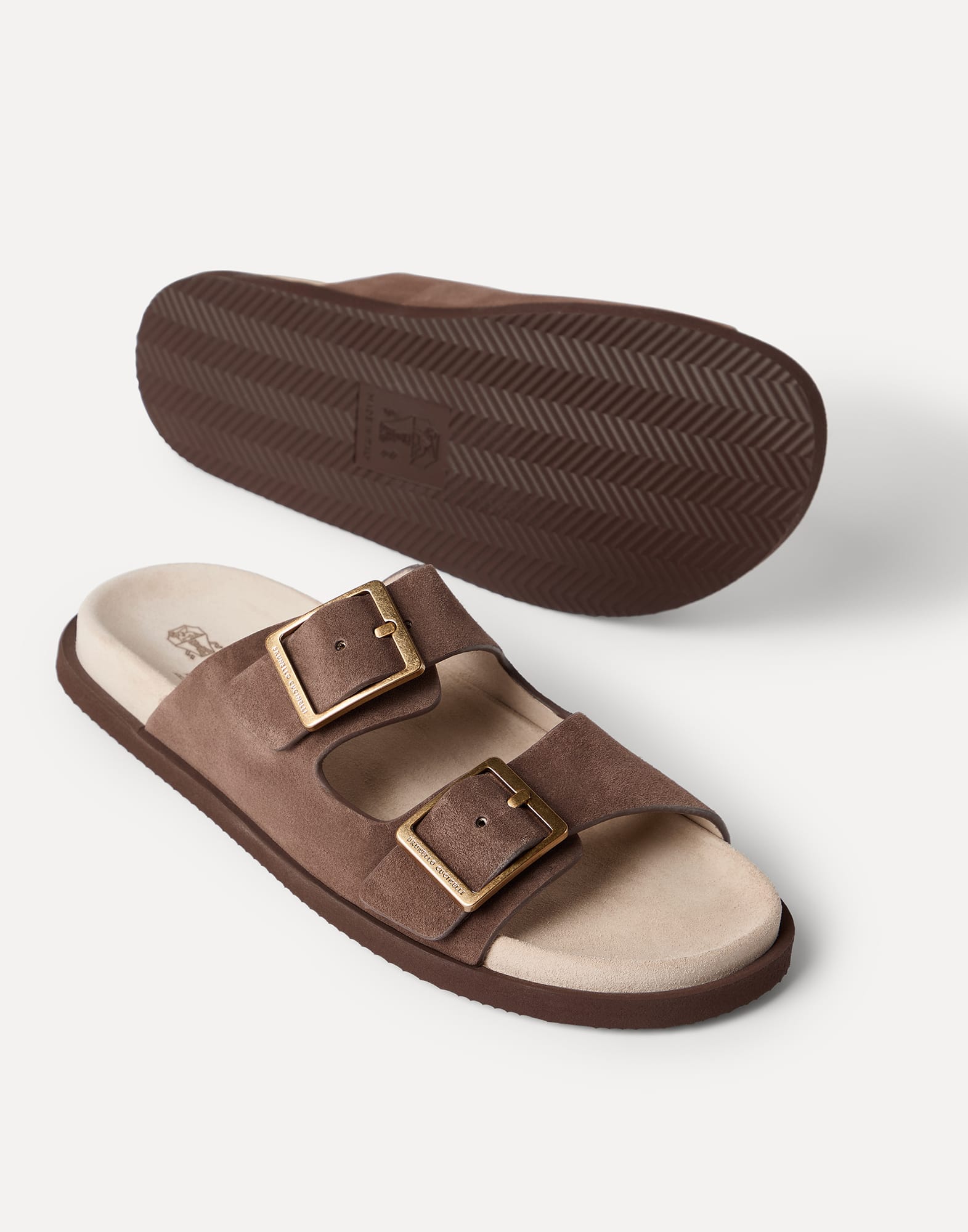 Suede slides for Man in Mud | Brunello Cucinelli