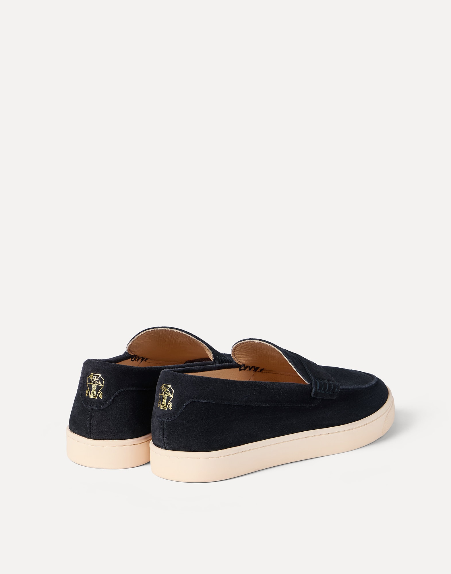 メンズ 向け ブルー スエードスリッポン | Brunello Cucinelli