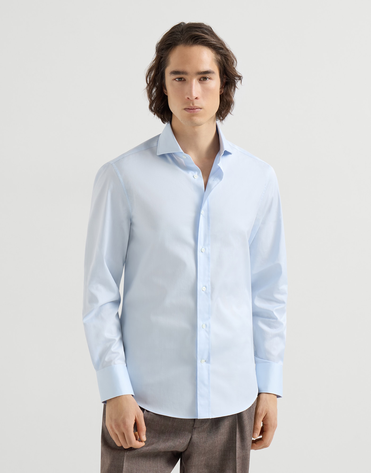 メンズ 向け ホワイト ツイルシャツ | Brunello Cucinelli