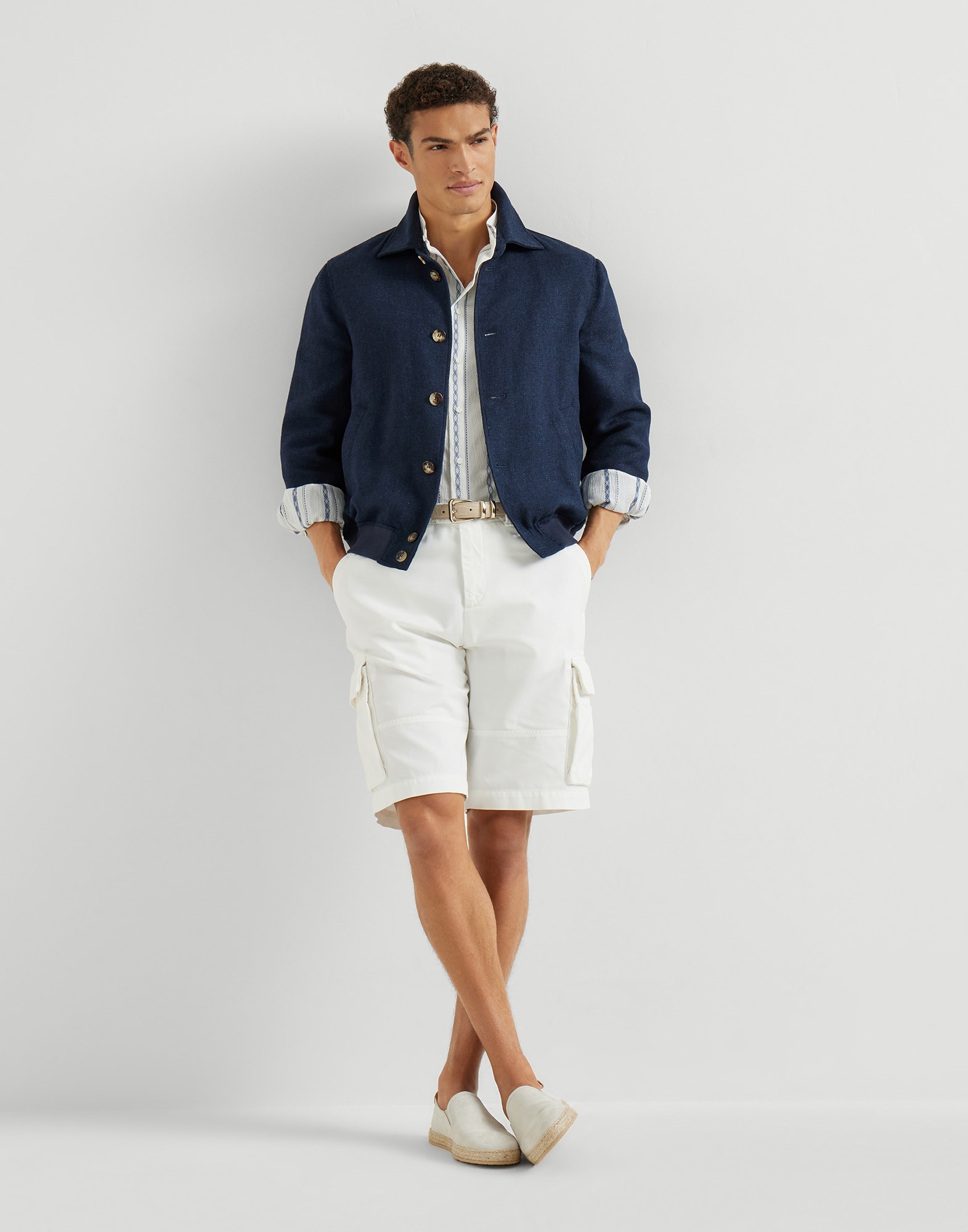 メンズ 向け アイボリー スエードスリッポン | Brunello Cucinelli