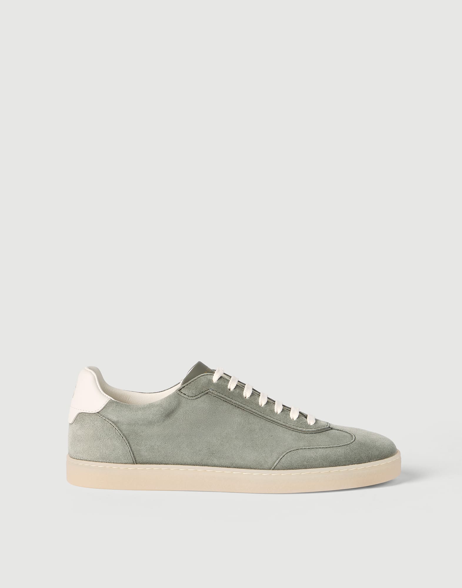 Suede sneakers for Man in Olive | Brunello Cucinelli