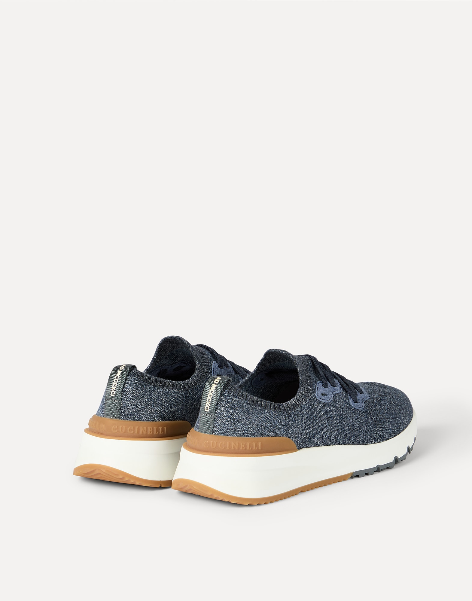 Cotton chiné knit runners for Man in Panama | Brunello Cucinelli