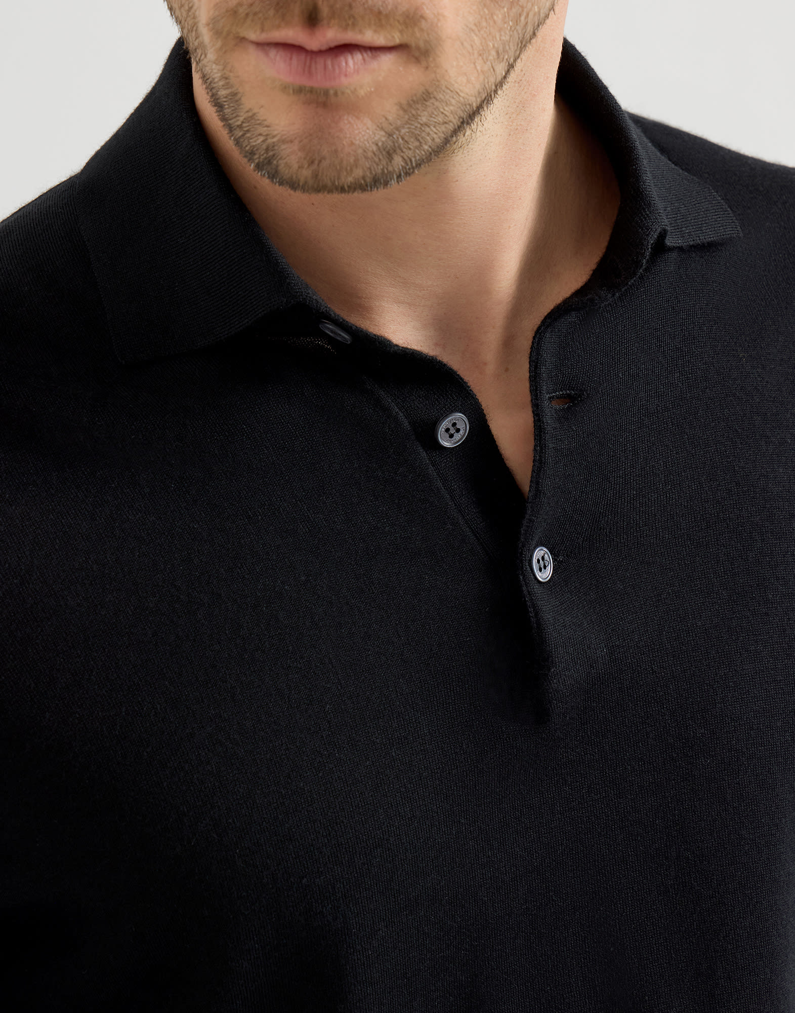 Lightweight knit Polo for Man in Navy Blue | Brunello Cucinelli
