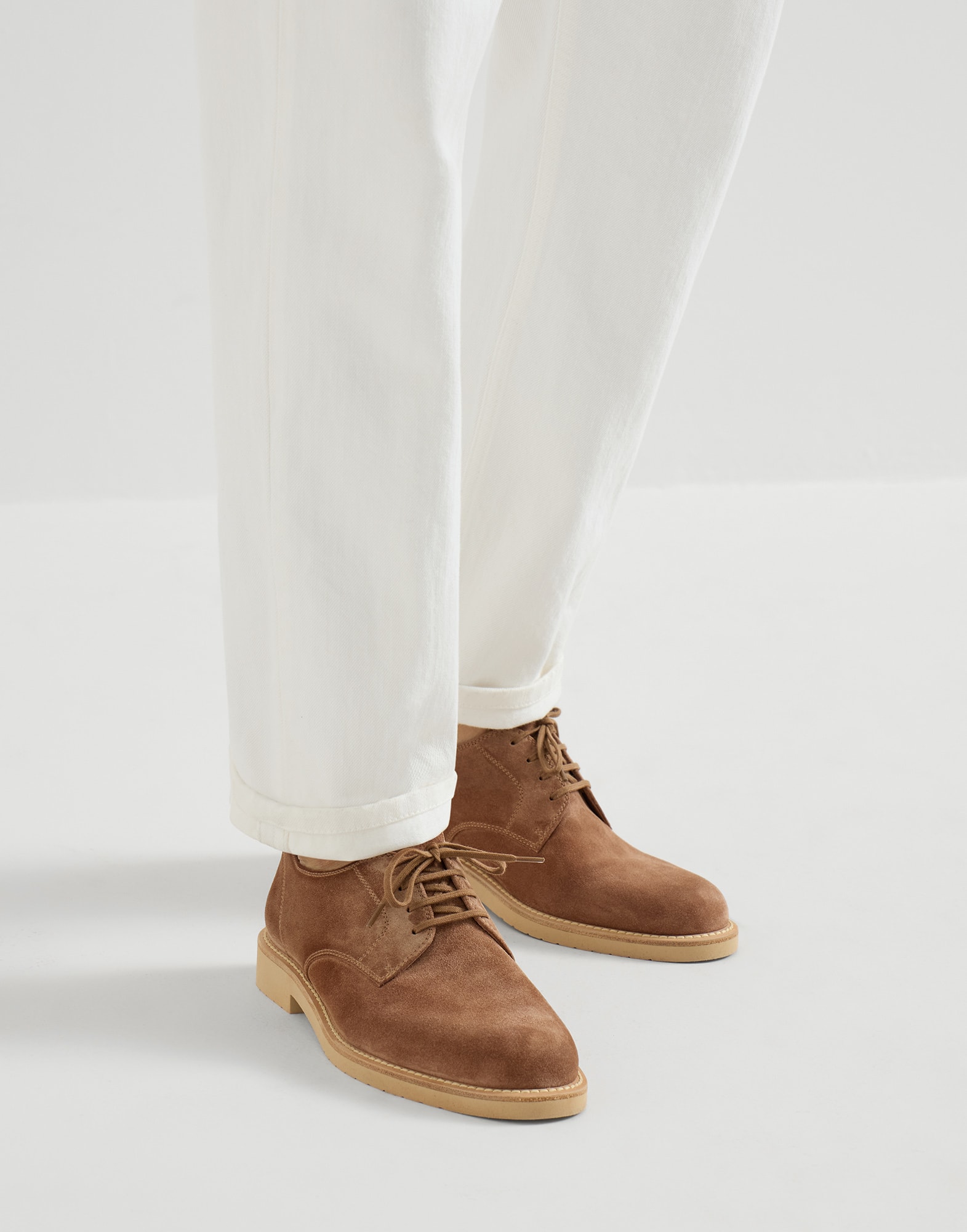 Calfskin derby for Man in Fog | Brunello Cucinelli