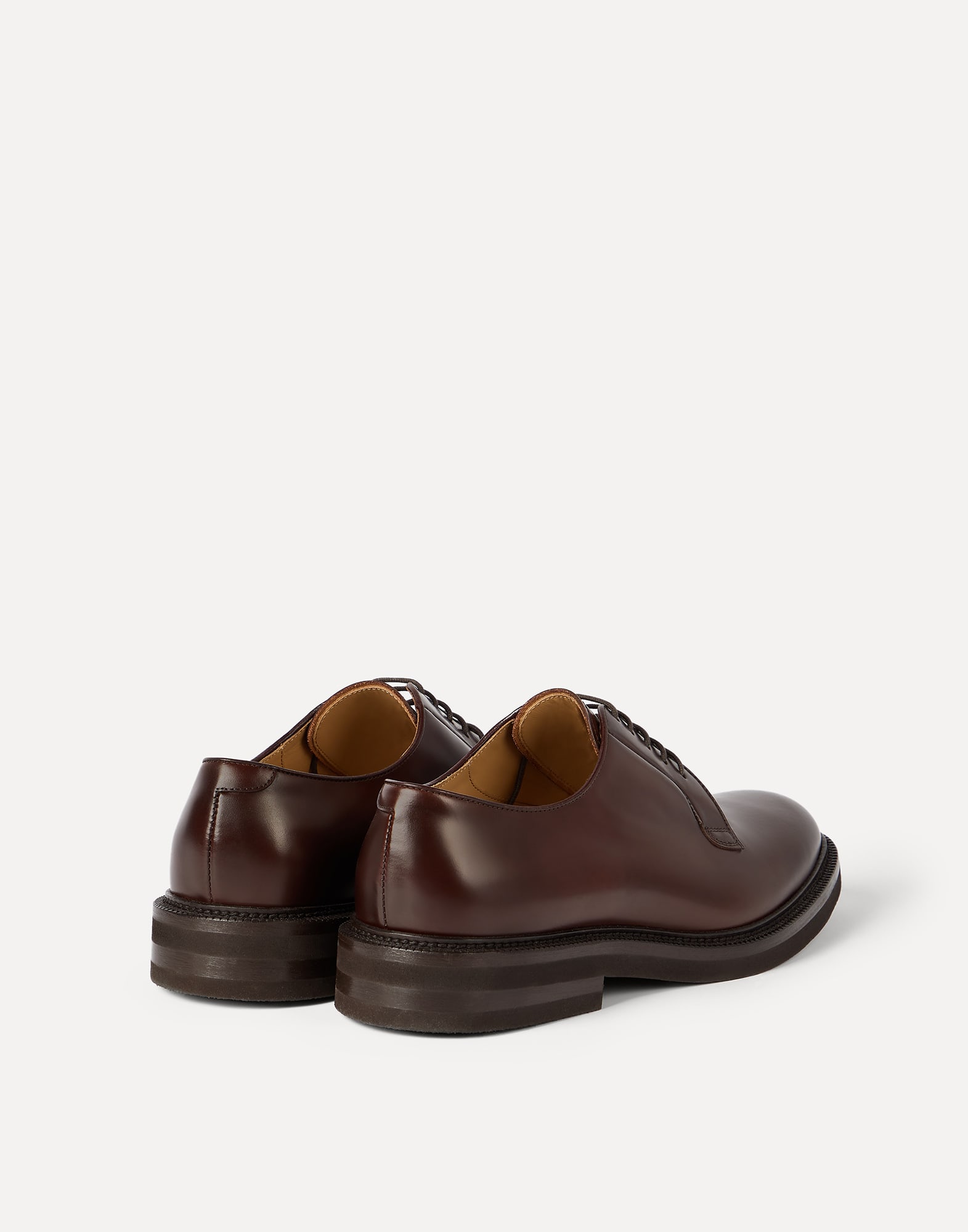 Aged calfskin Derbys for Man in Brown | Brunello Cucinelli