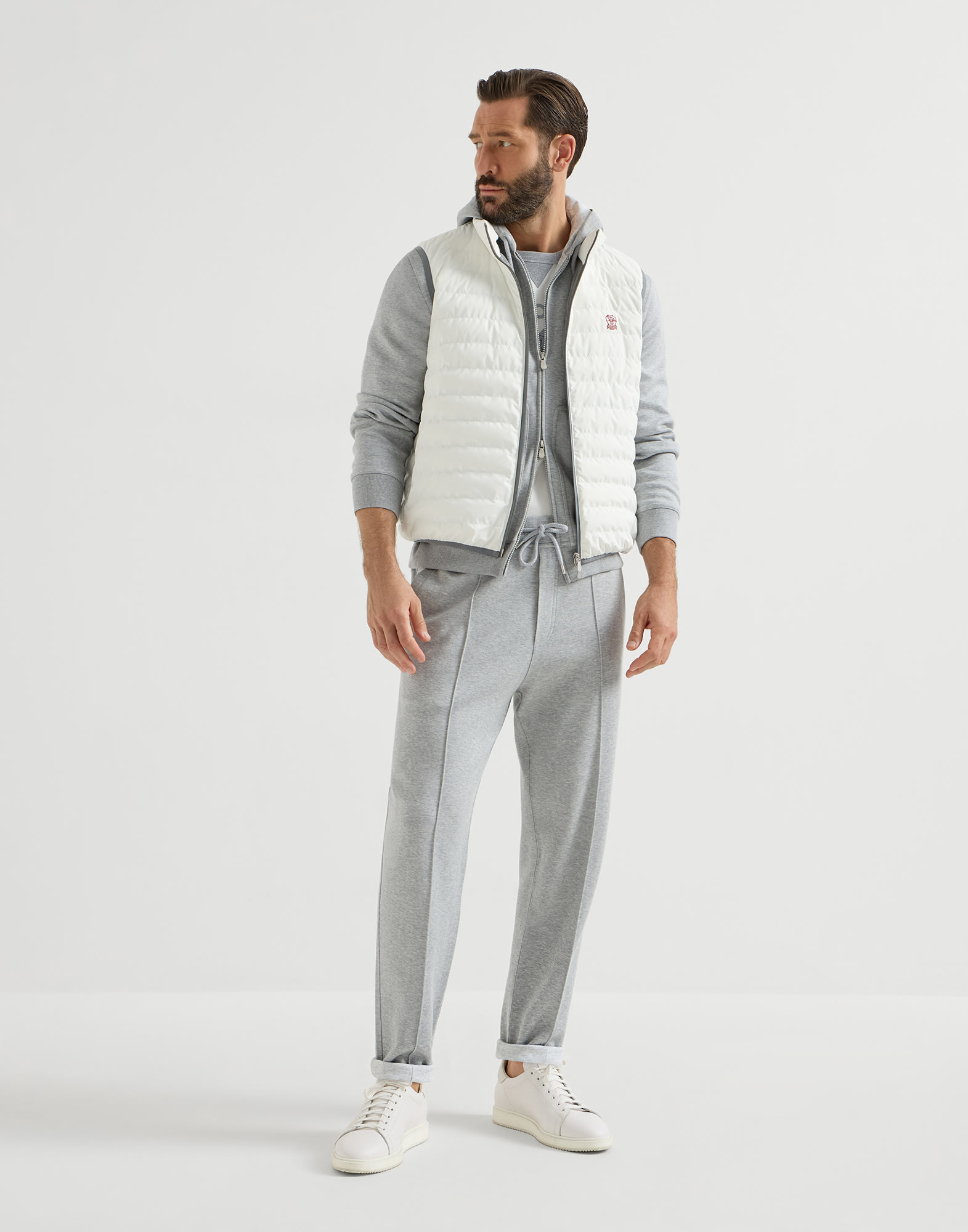 BRUNELLO CUCINELLI シルク グレー パーカー BRUNELLO CUCINELLI シルク グレー パーカー | ヤマダウェブコム