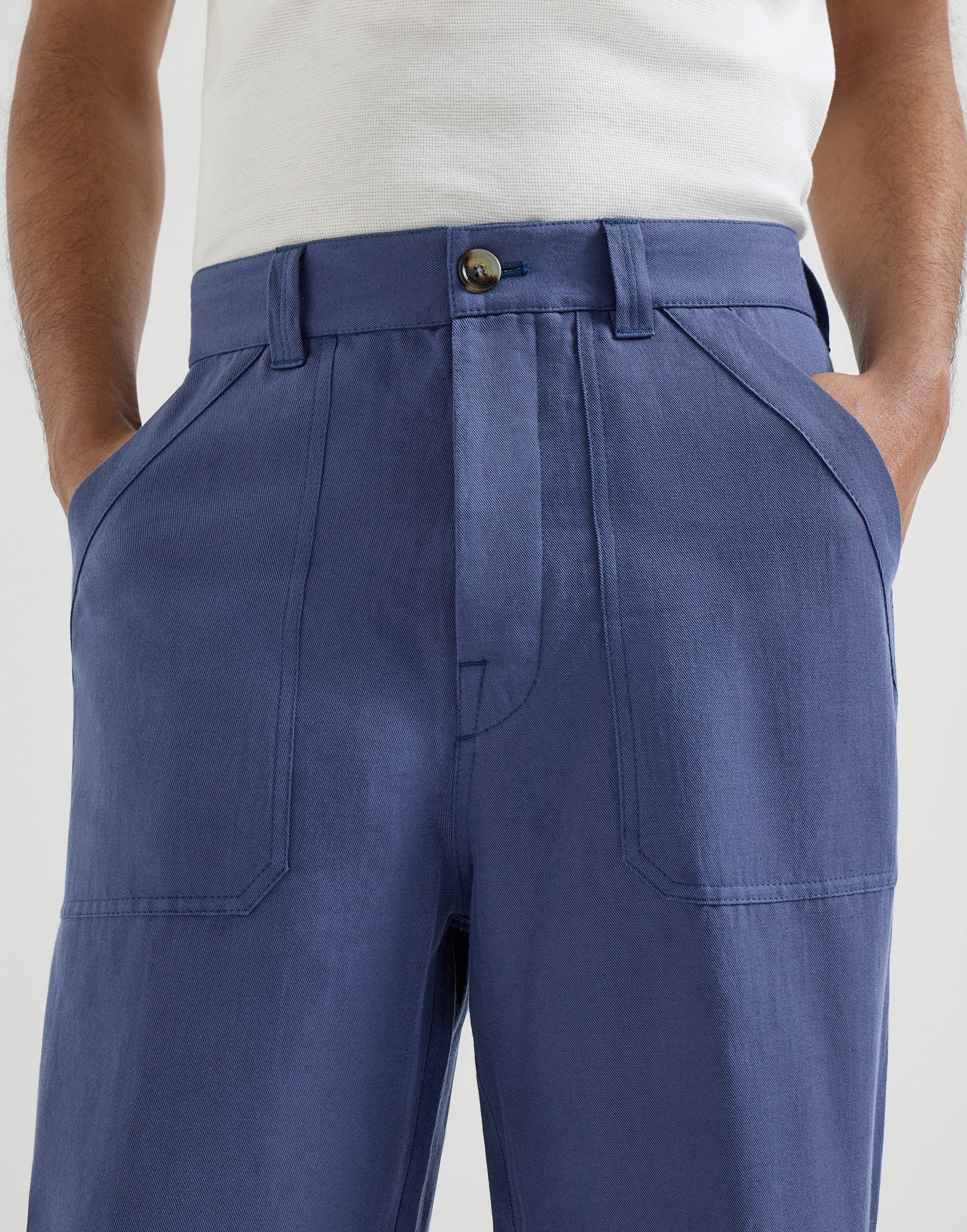 Drill trousers for Man in Cocoa | Brunello Cucinelli