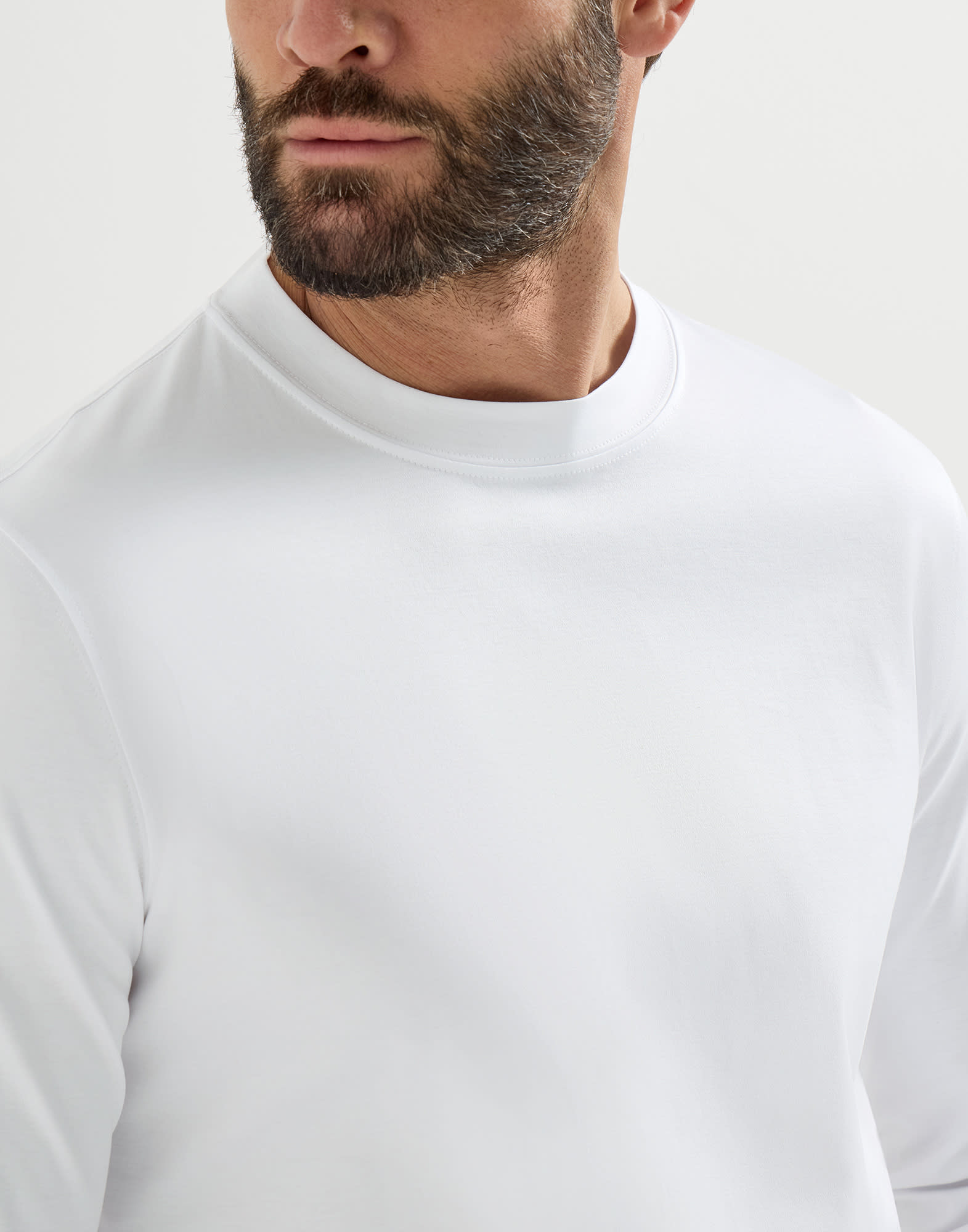 メンズ 向け ホワイト コットンジャージー Tシャツ | Brunello Cucinelli