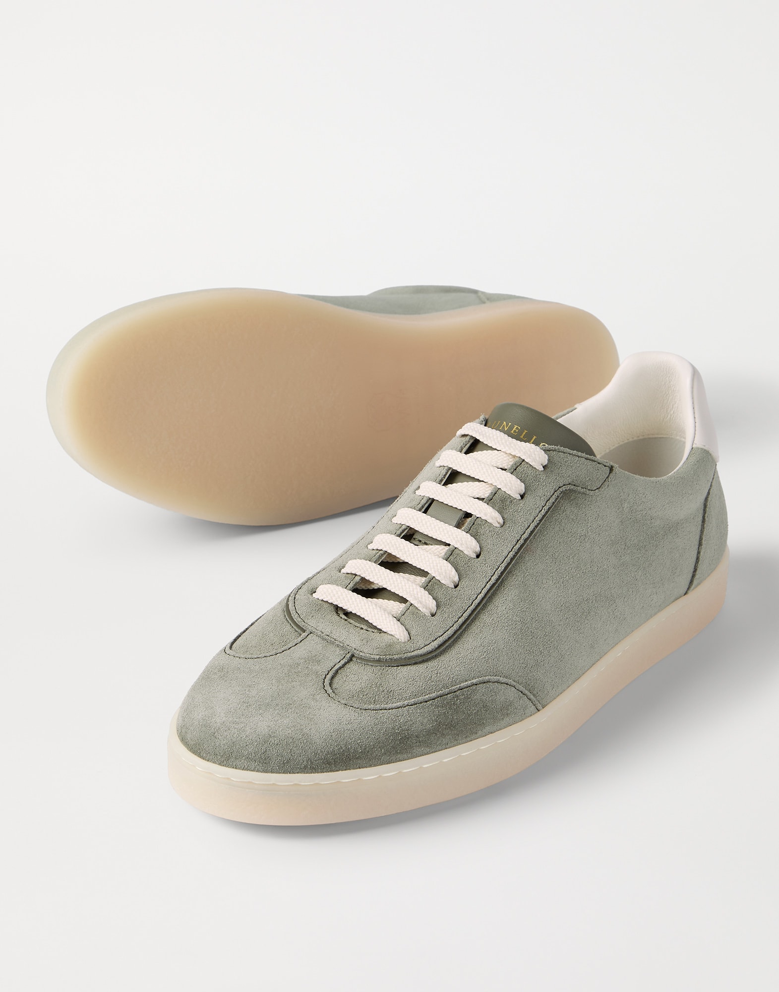 メンズ 向け オリーブ スエードスニーカー | Brunello Cucinelli
