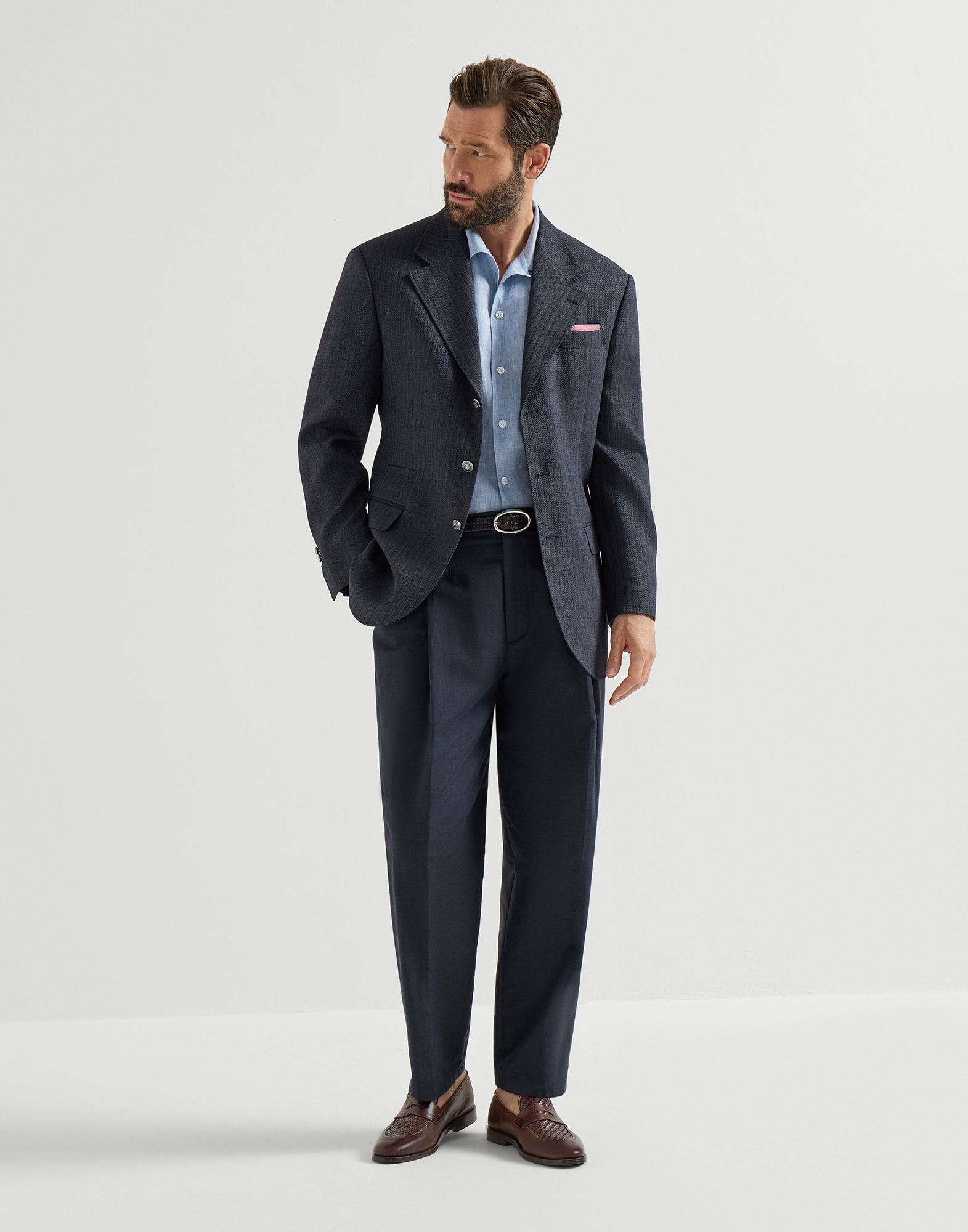 Short sleeve shirt for Man in Apricot | Brunello Cucinelli