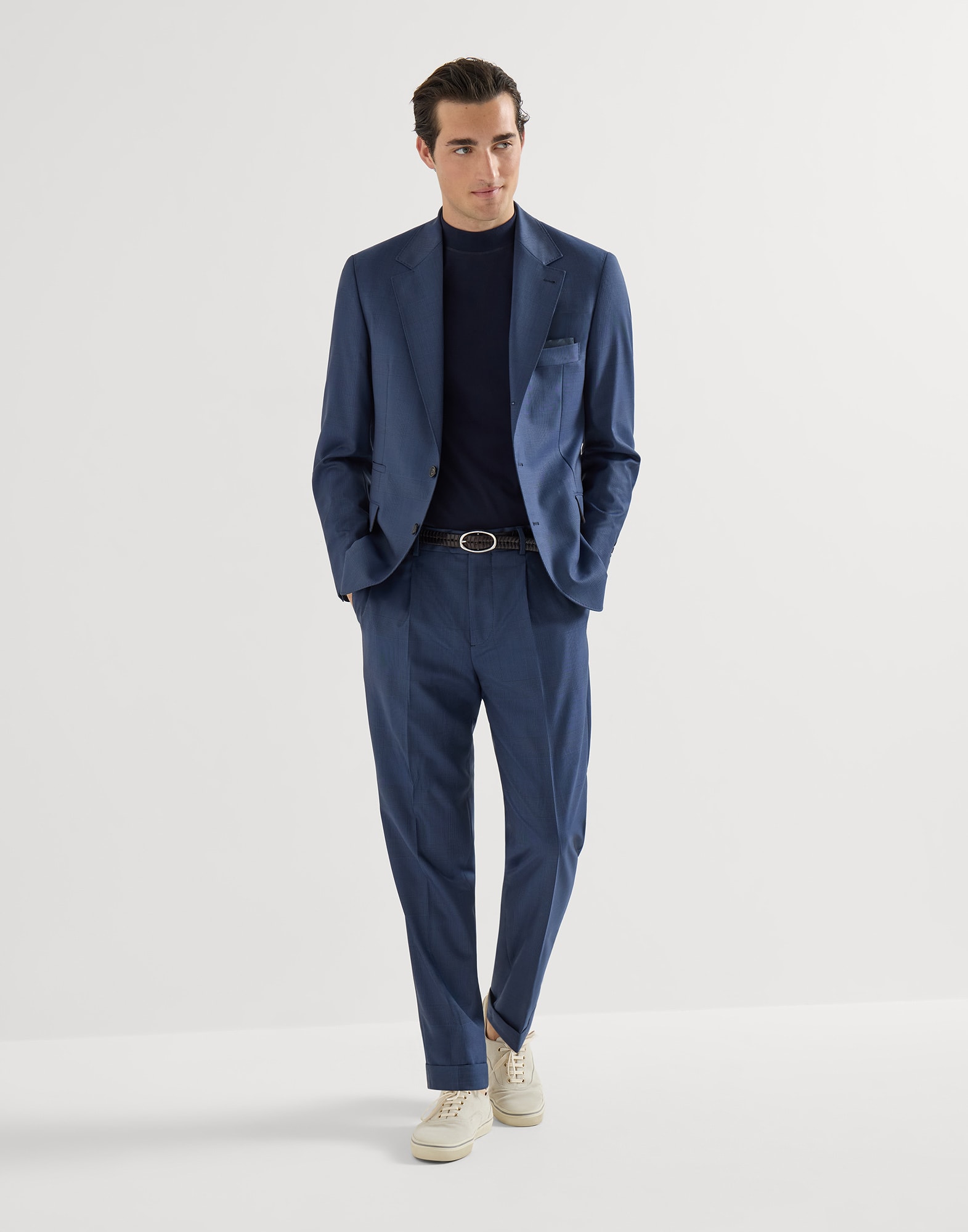 Prince of Wales blazer for Man in Grey | Brunello Cucinelli
