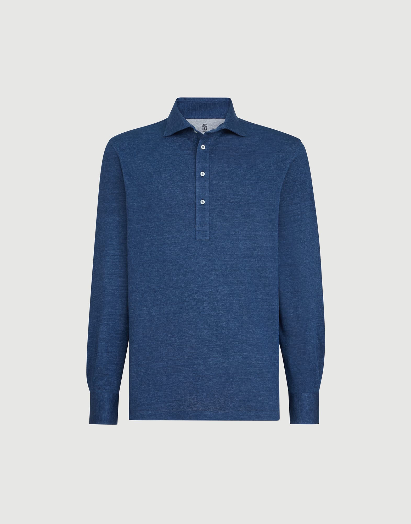 メンズ 向け デニムブルー ジャージー ポロシャツ | Brunello Cucinelli