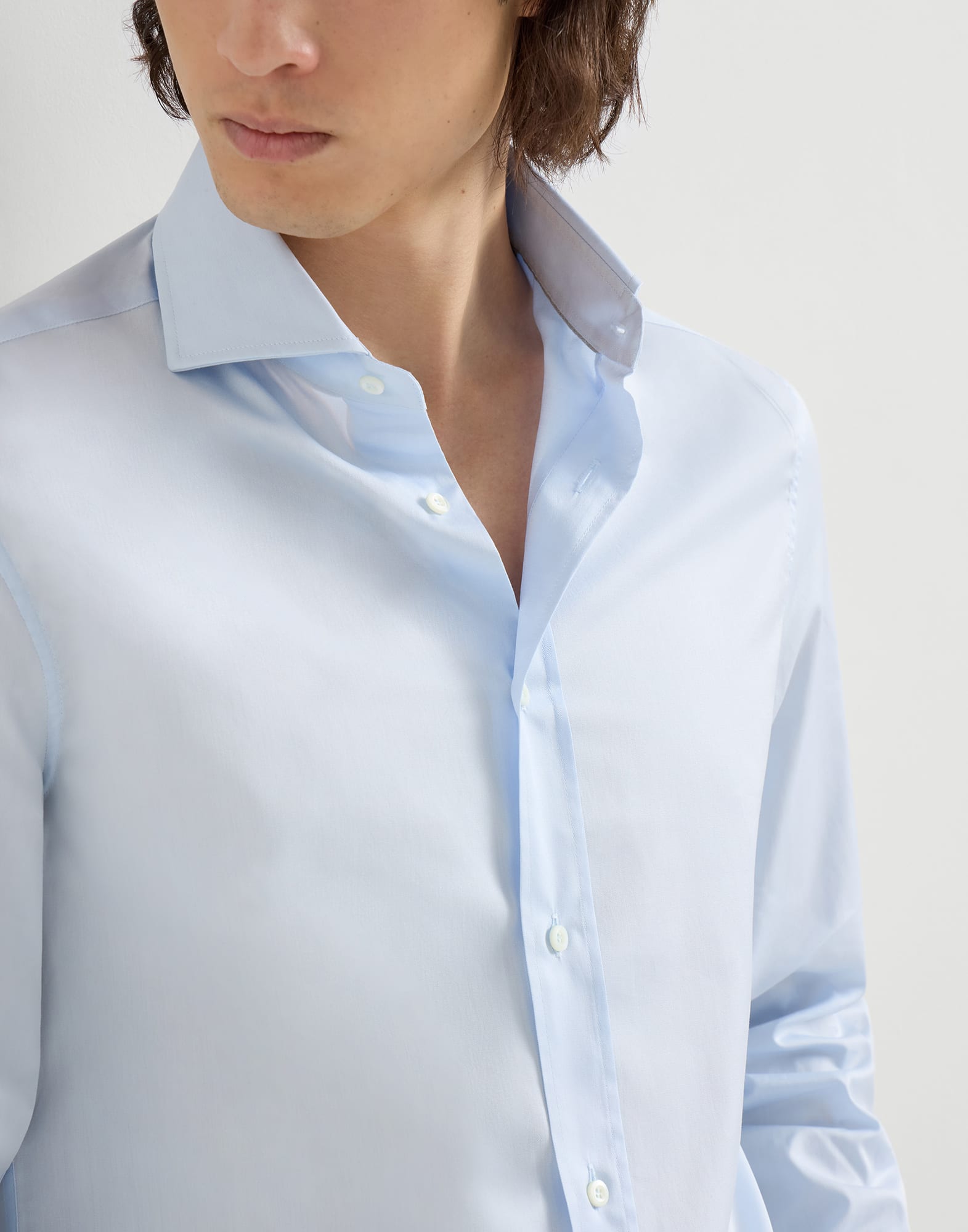 メンズ 向け ホワイト ツイルシャツ | Brunello Cucinelli