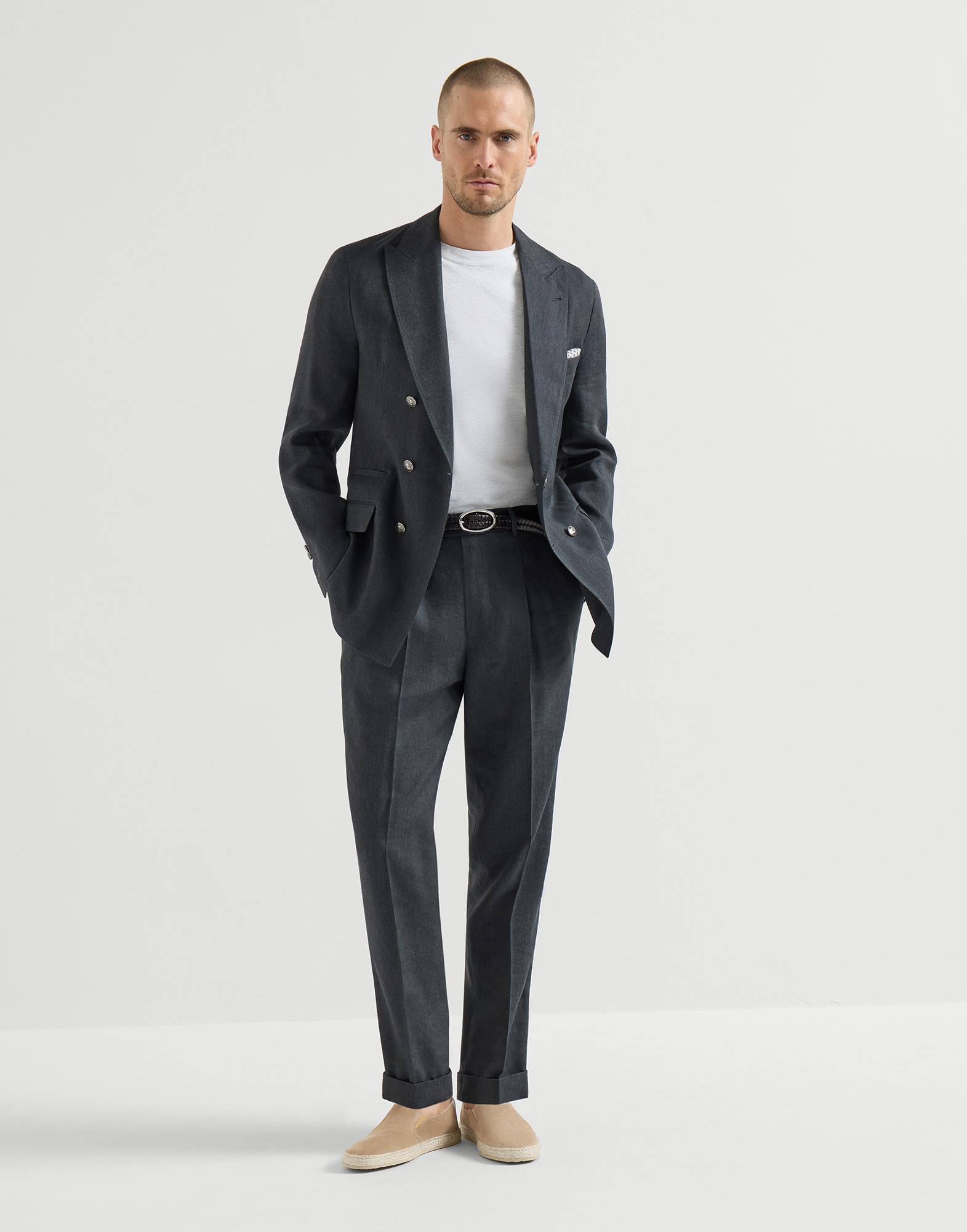 メンズ 向け アイボリー スエードスリッポン | Brunello Cucinelli