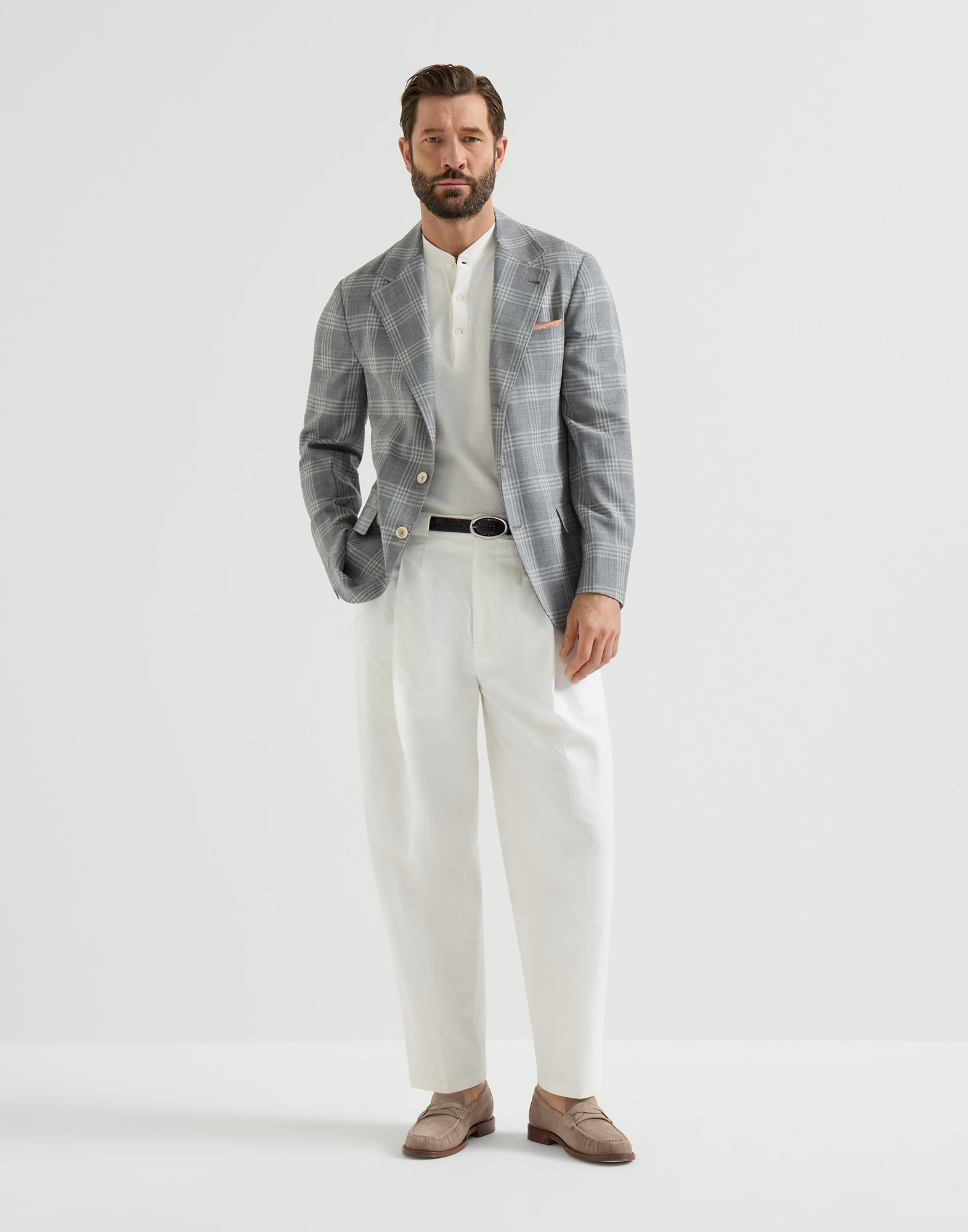 メンズ 向け ブラック スエードローファー | Brunello Cucinelli