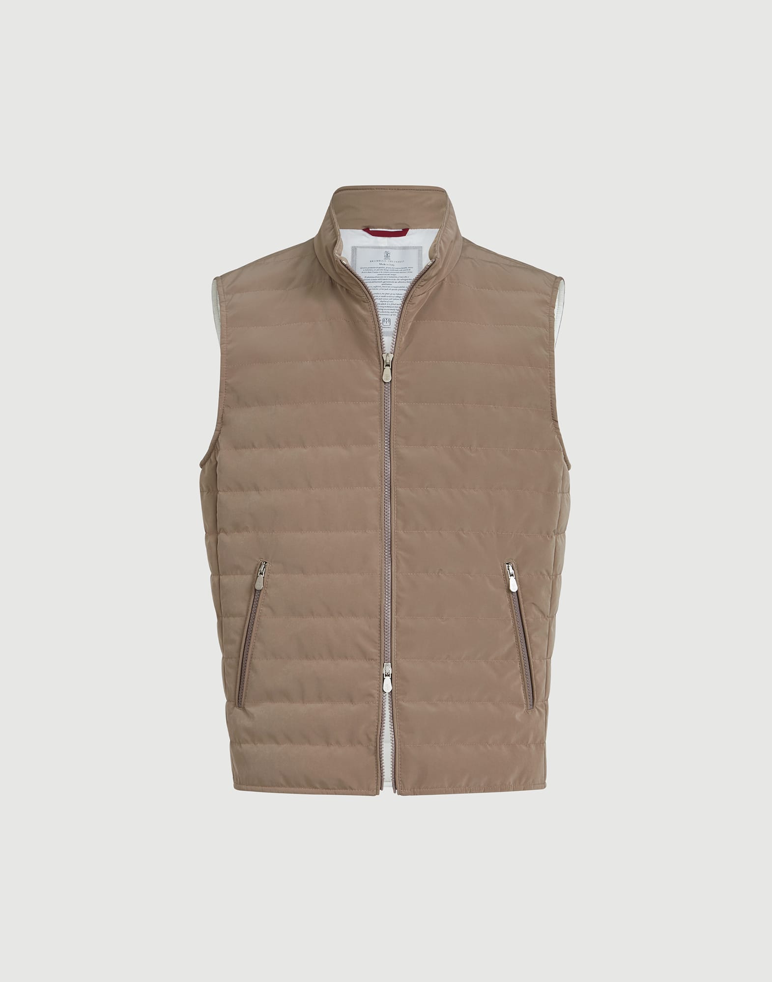 BRUNELLO CUCINELLI ベスト メンズ 向け ヘーゼルナッツ ナイロン ダウンベスト | Brunello Cucinelli