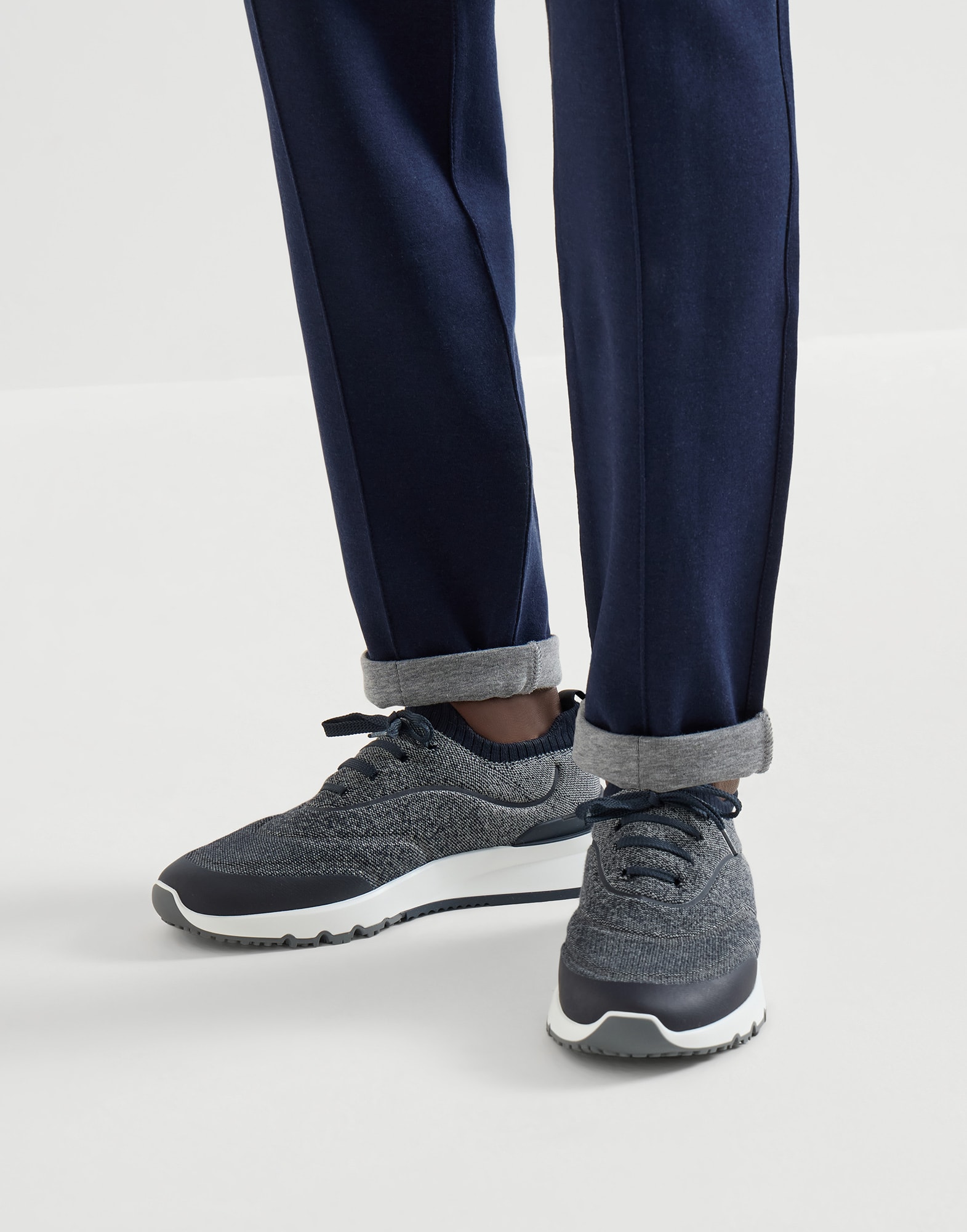 Knit runners for Man in Navy Blue | Brunello Cucinelli
