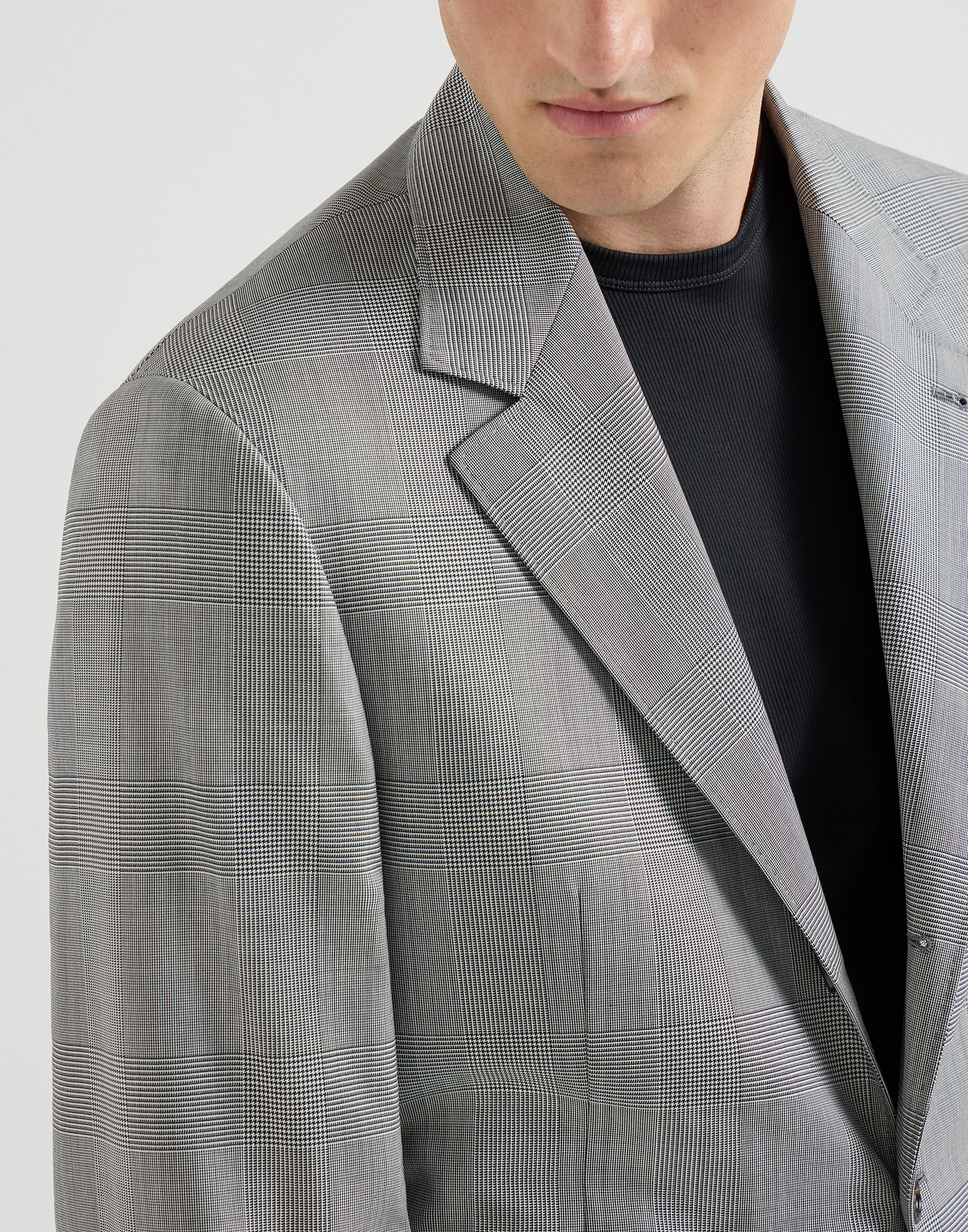 Prince of Wales blazer for Man in Grey | Brunello Cucinelli