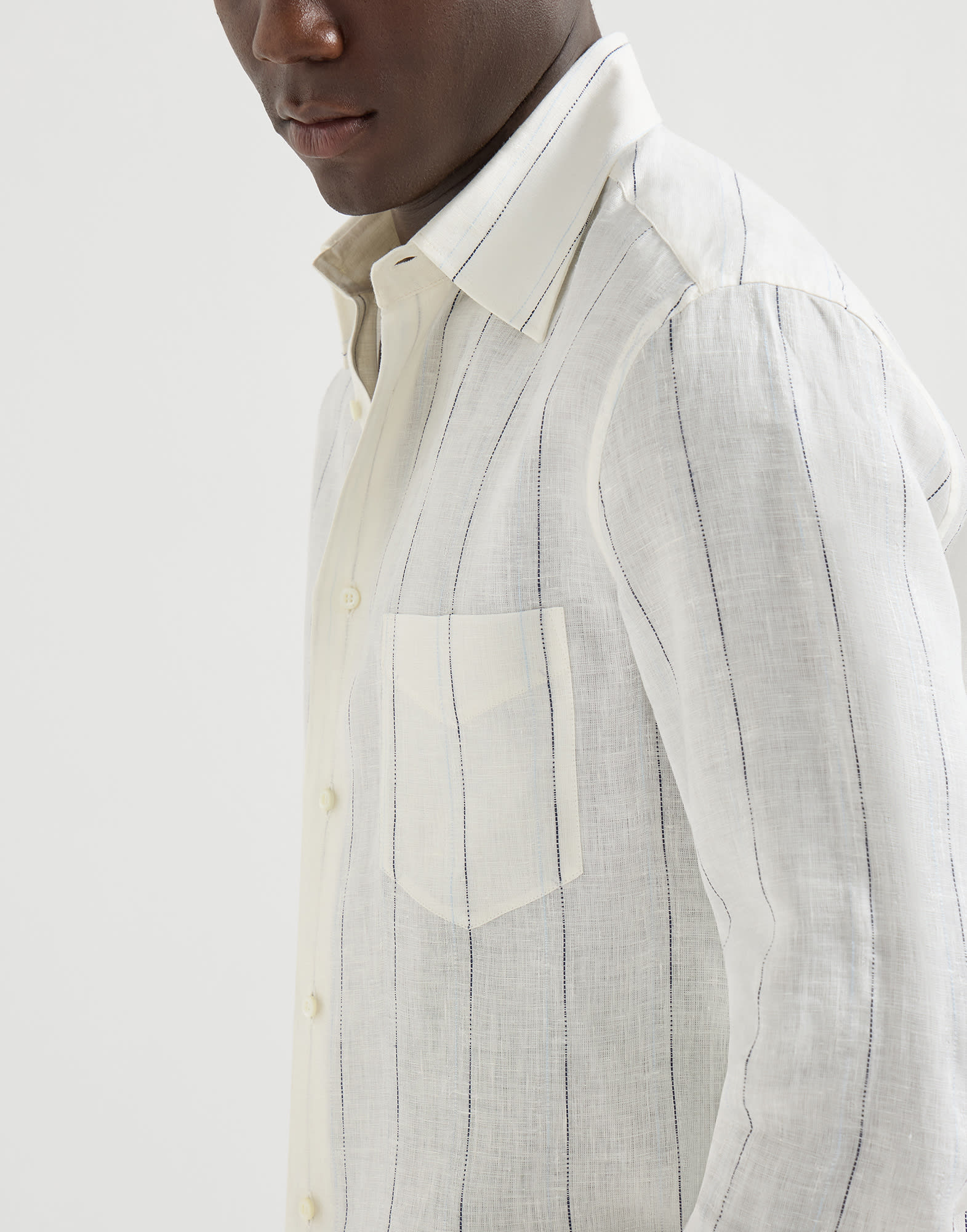 メンズ 向け パナマ ブレストポケット付き シャツ | Brunello Cucinelli