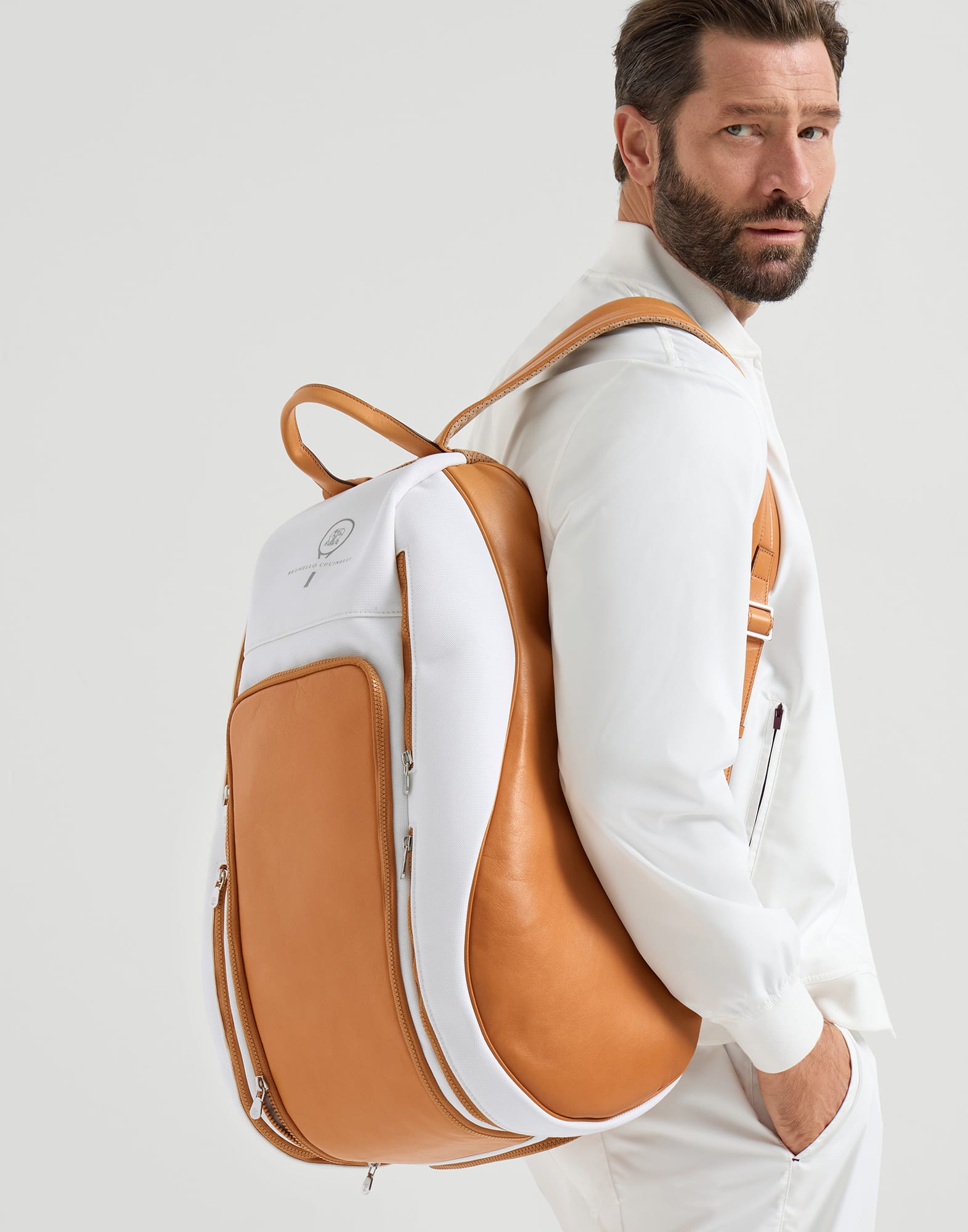 Padel backpack for Man in Natural | Brunello Cucinelli