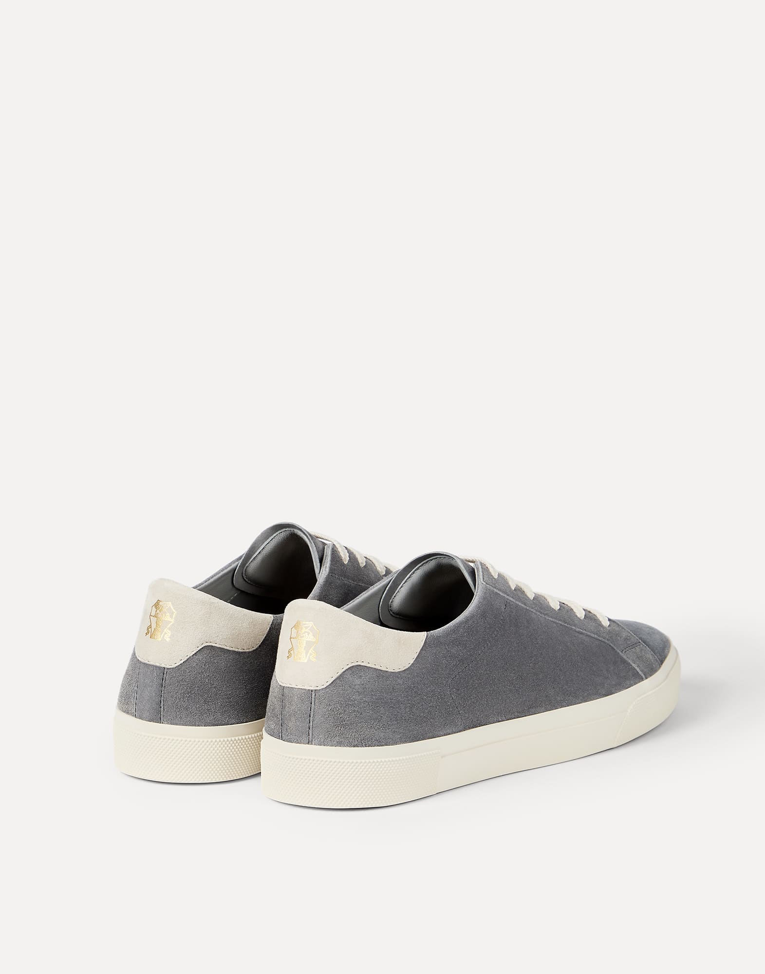メンズ 向け ミディアムグレー スエードスニーカー | Brunello Cucinelli