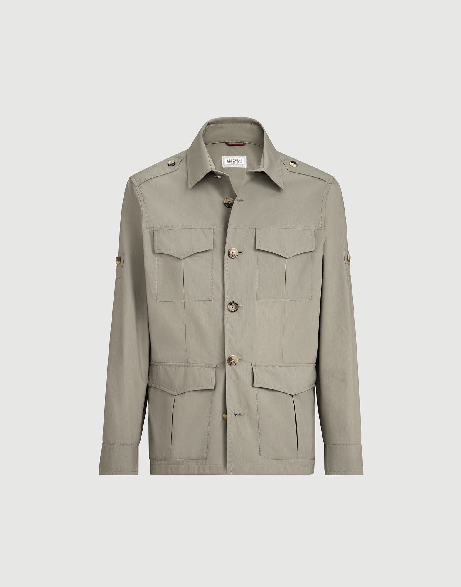 メンズ 向け カーキ 耐水加工 サファリジャケット | Brunello Cucinelli