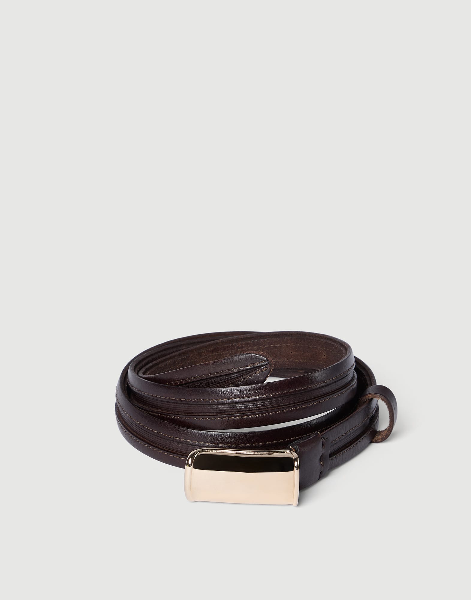 メンズ 向け ブラウン レザーベルト | Brunello Cucinelli