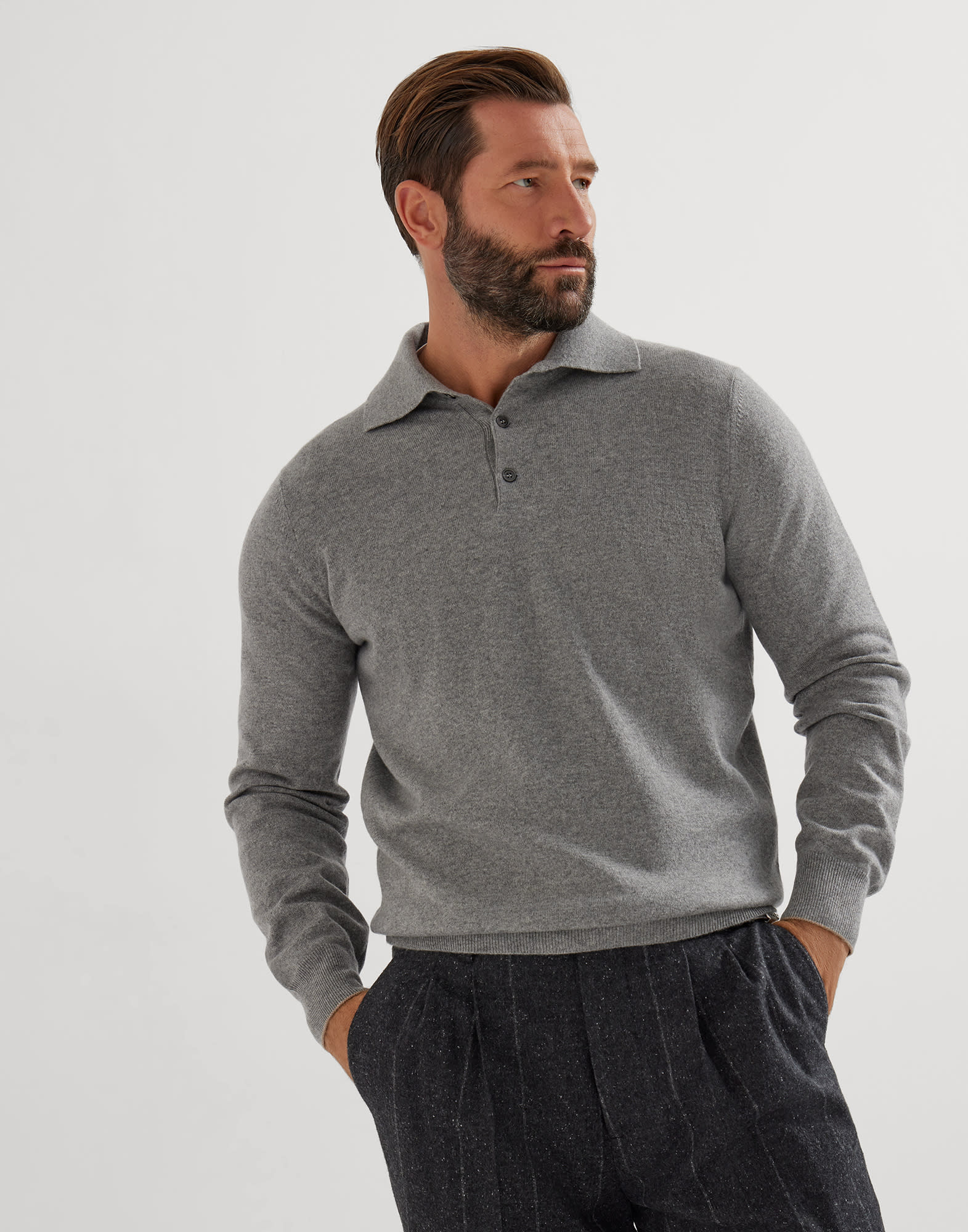 Polo-Style Sweater - Front view - View Full Screen