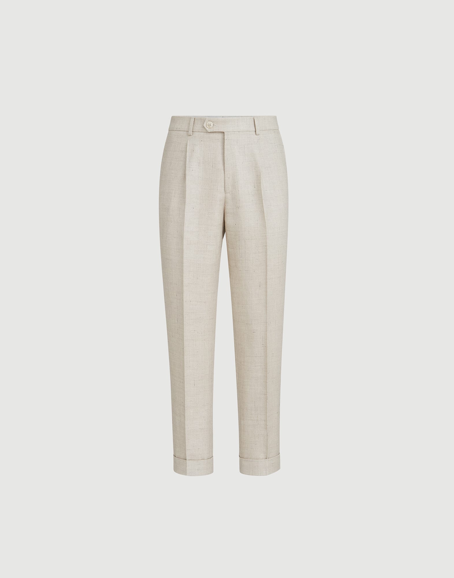 Trousers with pleats for Man in Sand | Brunello Cucinelli