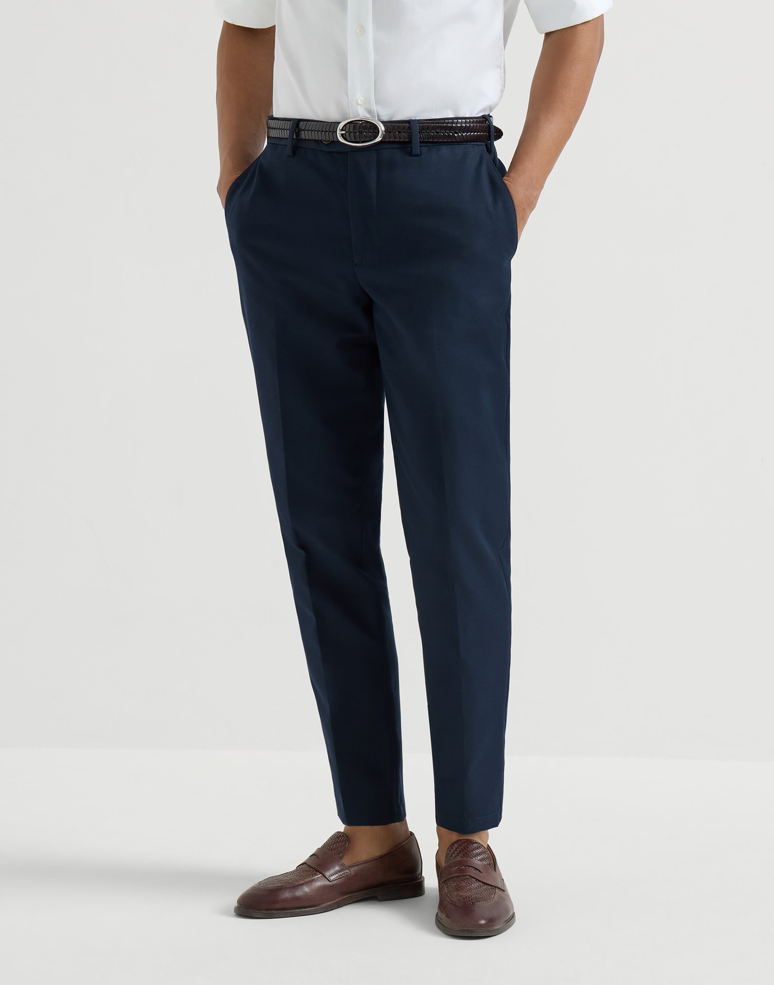 Pantal&oacute;n de gabardina Azul Hombre - Brunello Cucinelli